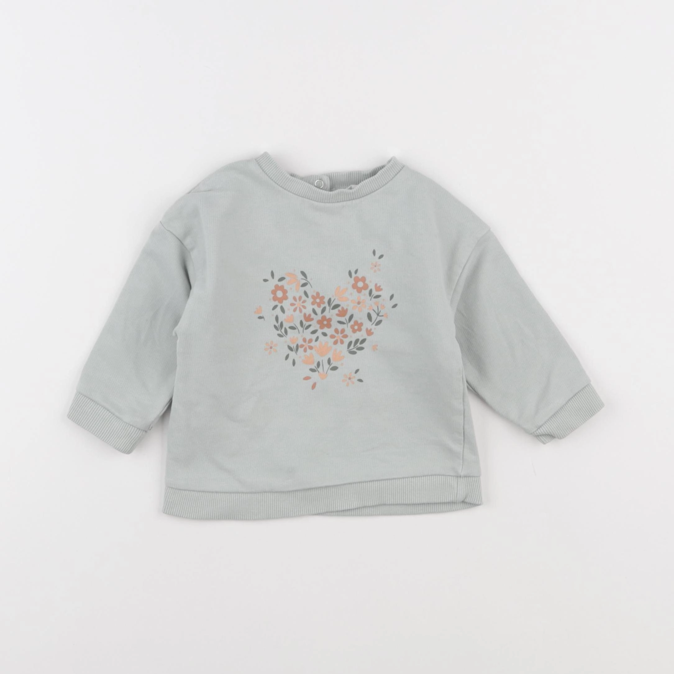Vertbaudet - sweat vert - 9 mois