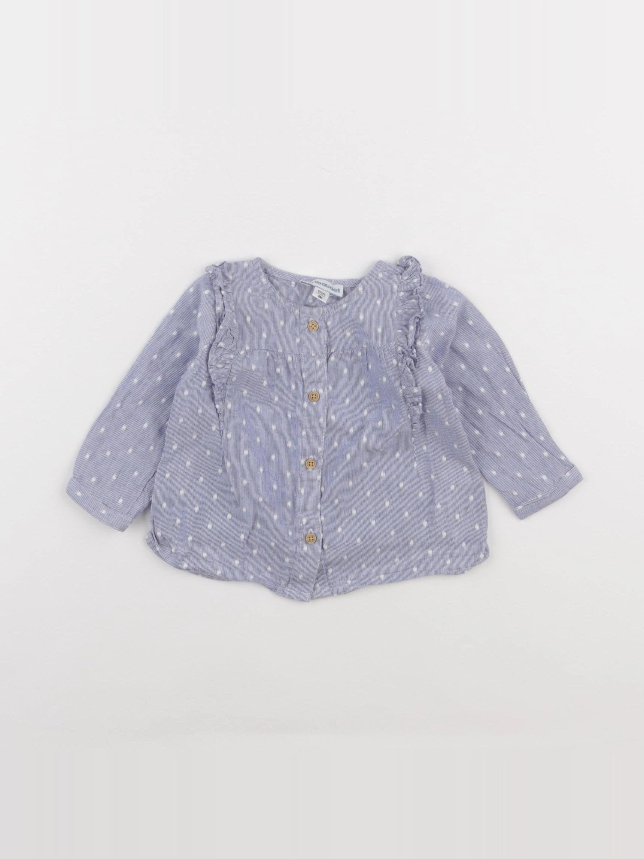 Vertbaudet - blouse bleu - 6 mois