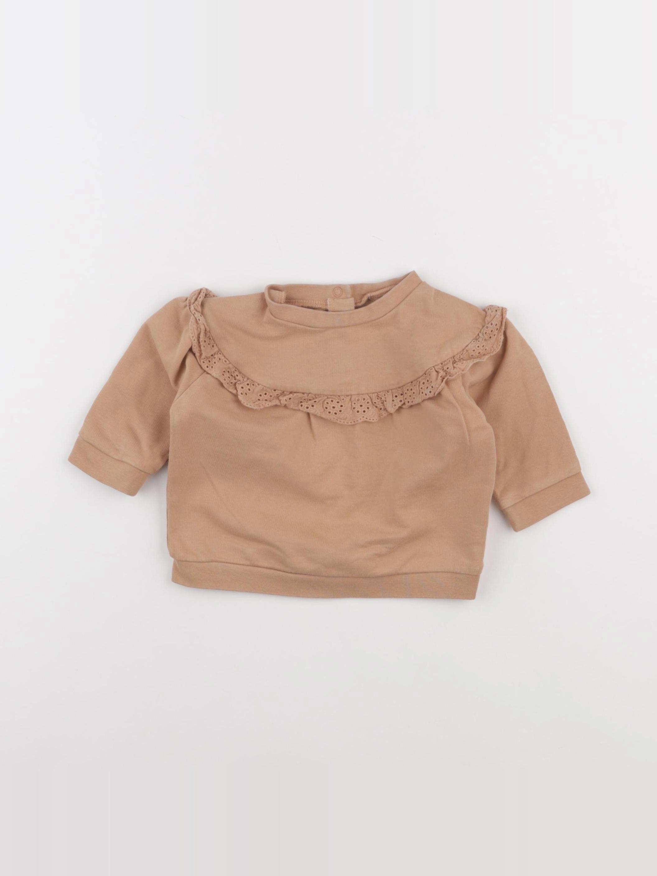 Vertbaudet - sweat marron - 6 mois