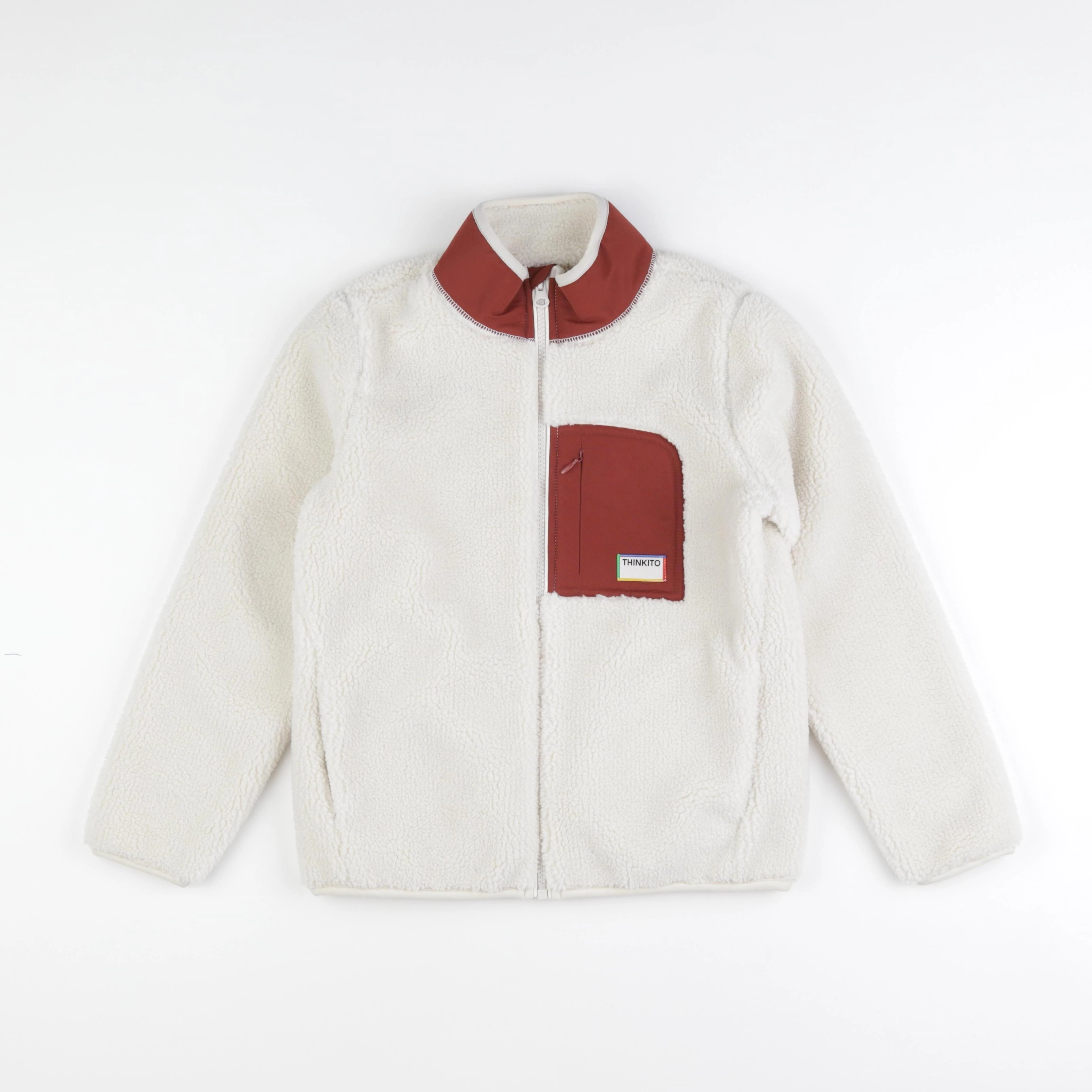 Thinking Mu  - Sweat polaire APPLE ecru - 9 ans