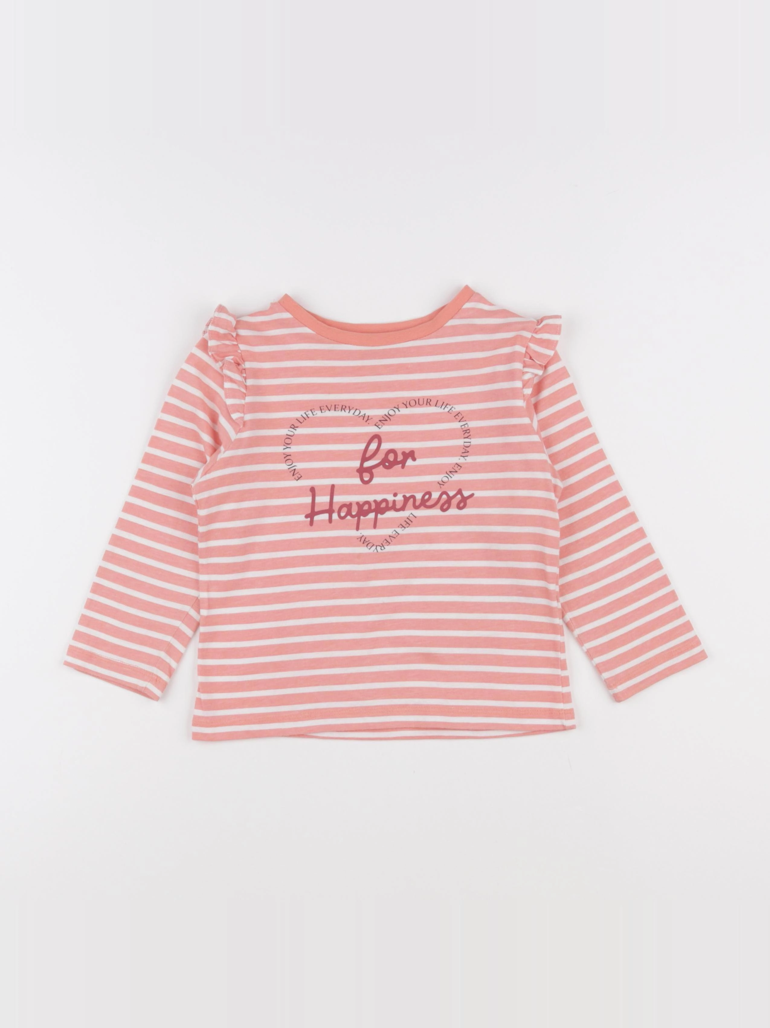 Little Cigogne - tee-shirt blanc, rose - 3 ans