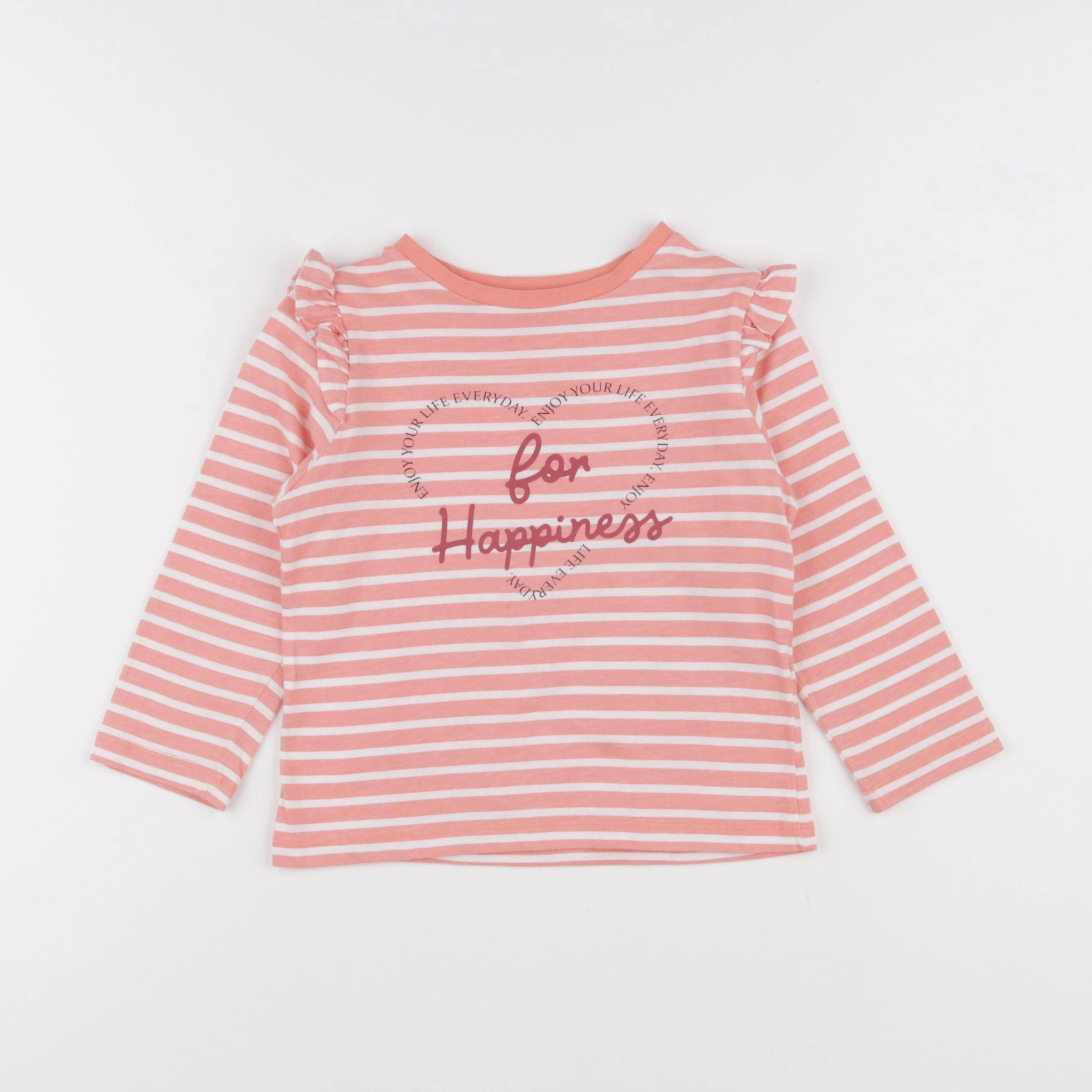Little Cigogne - tee-shirt blanc, rose - 3 ans