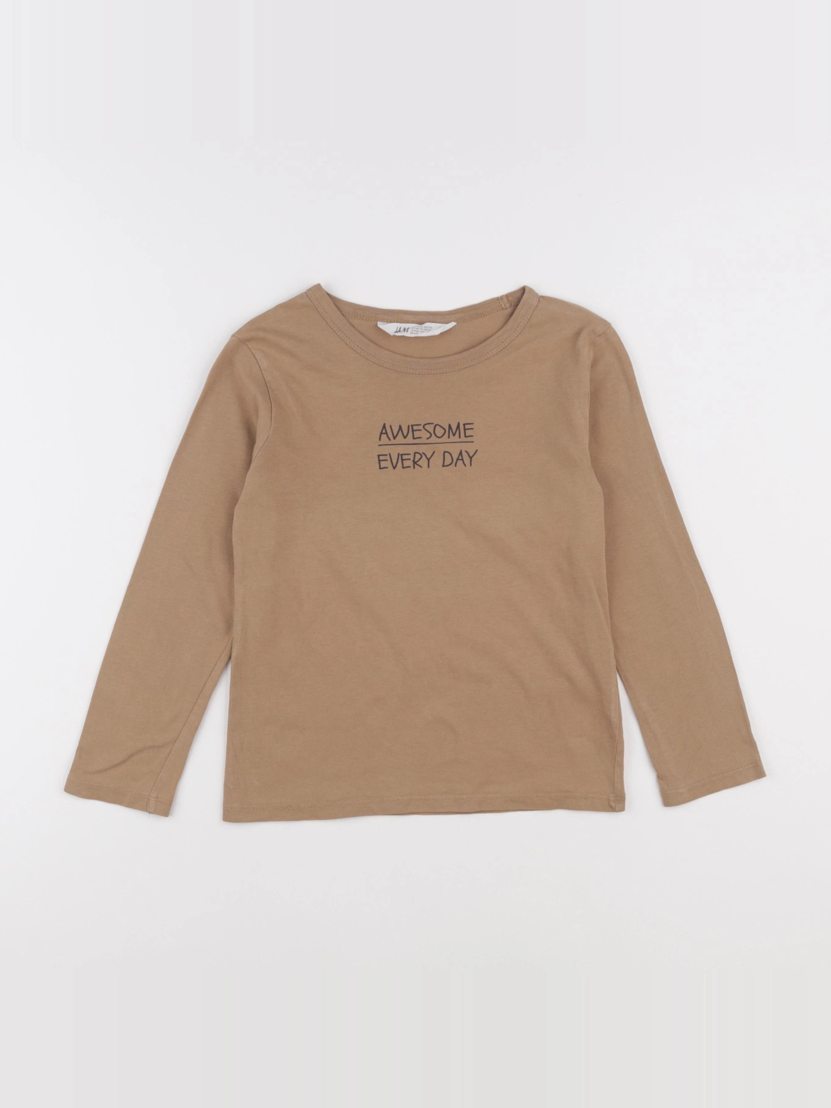H&M - tee-shirt marron - 4/6 ans
