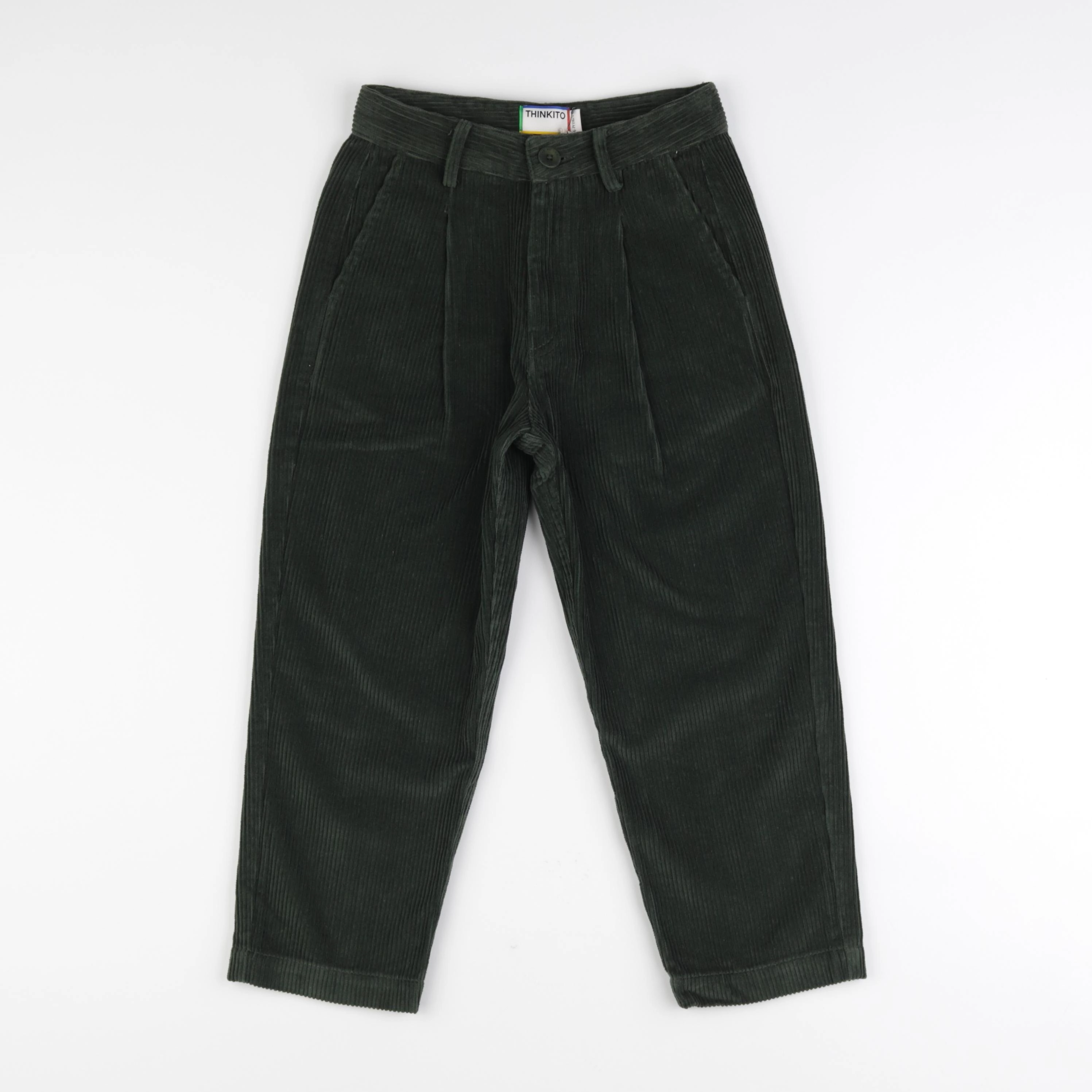 Thinking Mu  - Pantalon PLUM velours côtelé vert - 6 ans