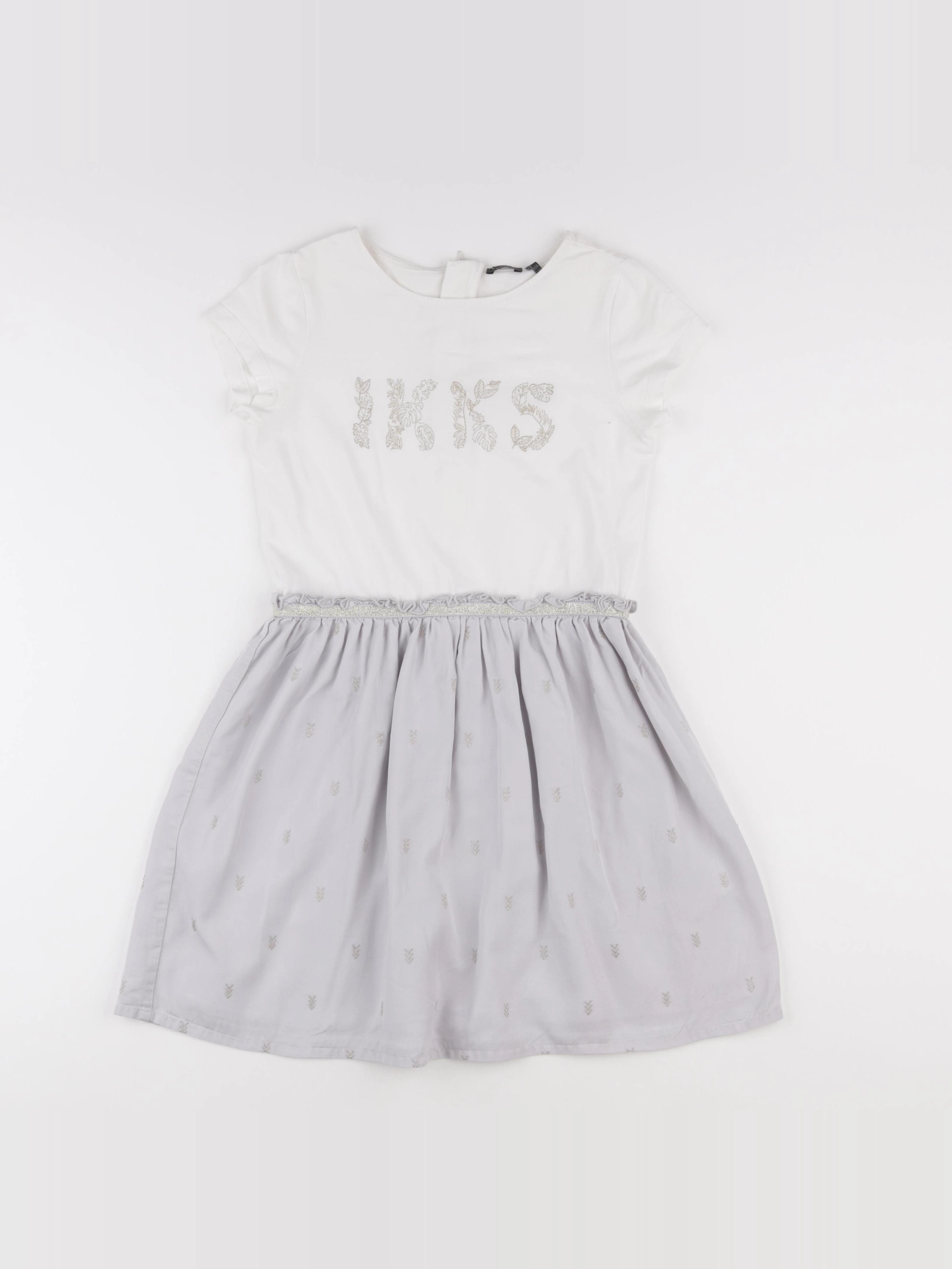 IKKS - robe blanc, gris - 10 ans