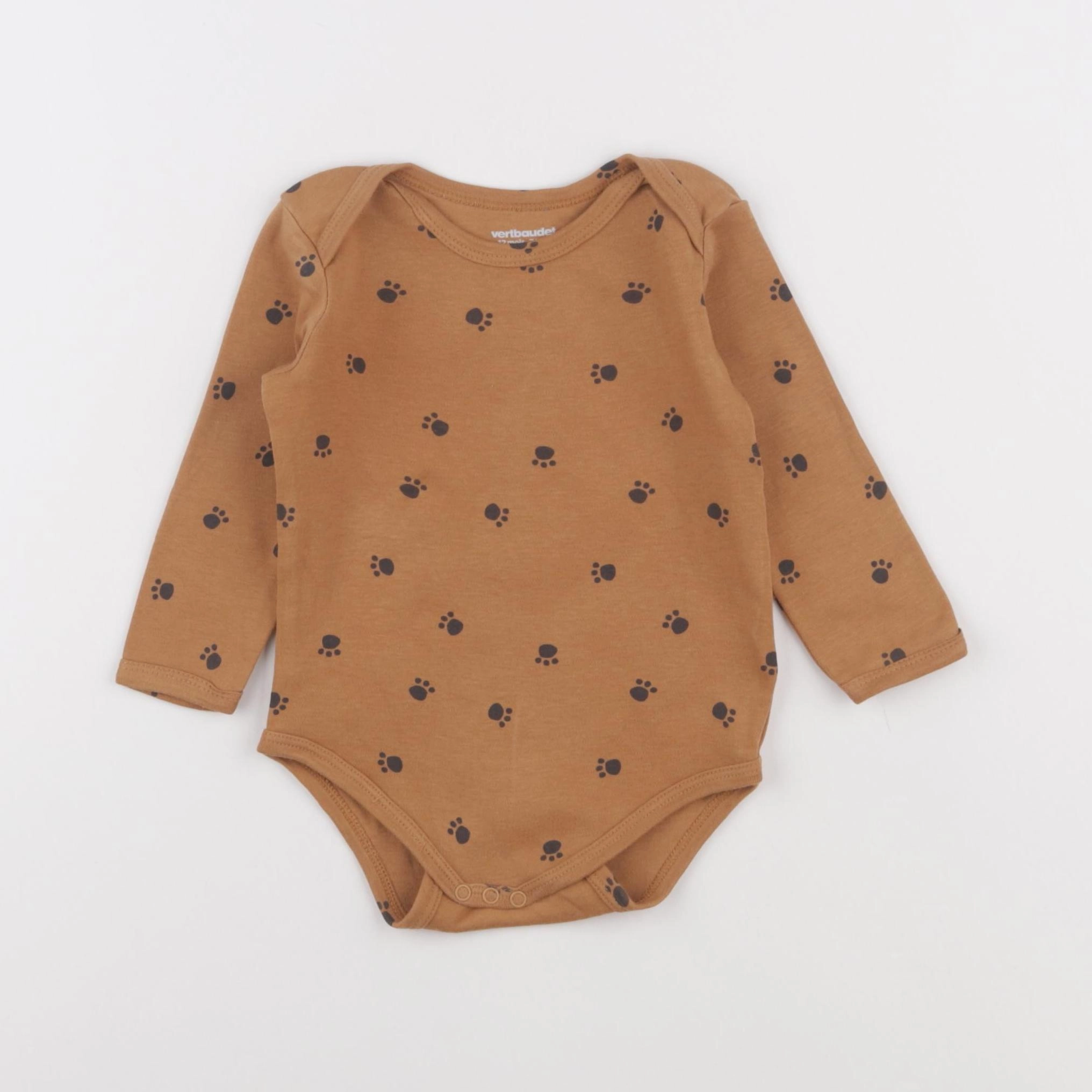 Vertbaudet - body marron - 12 mois