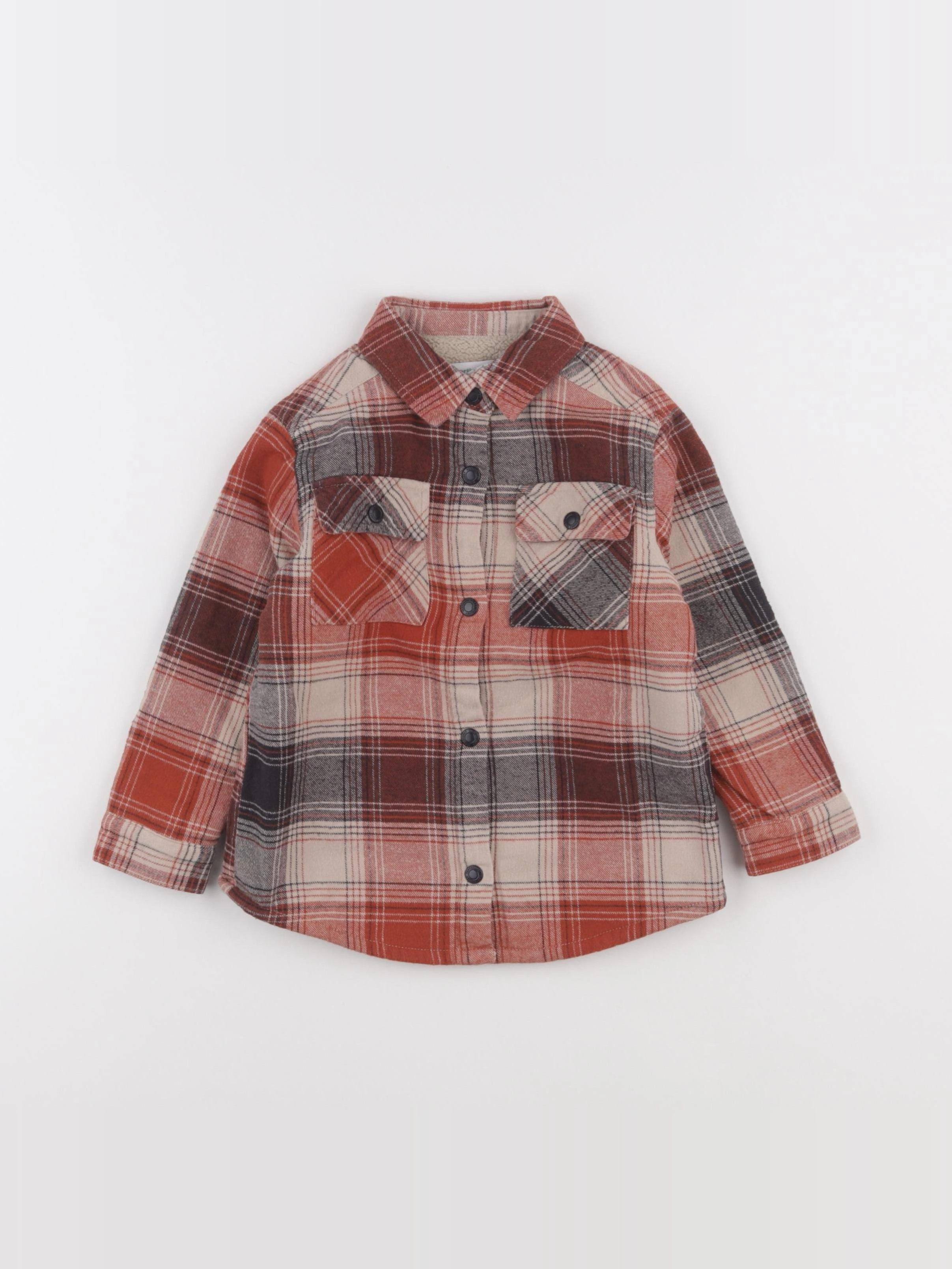 Vertbaudet - veste beige, rouge - 3 ans