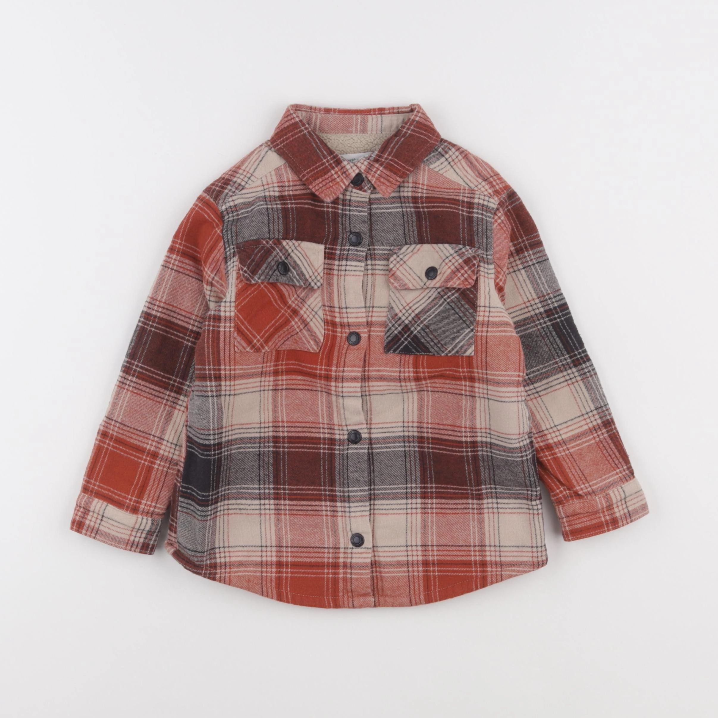 Vertbaudet - veste beige, rouge - 3 ans