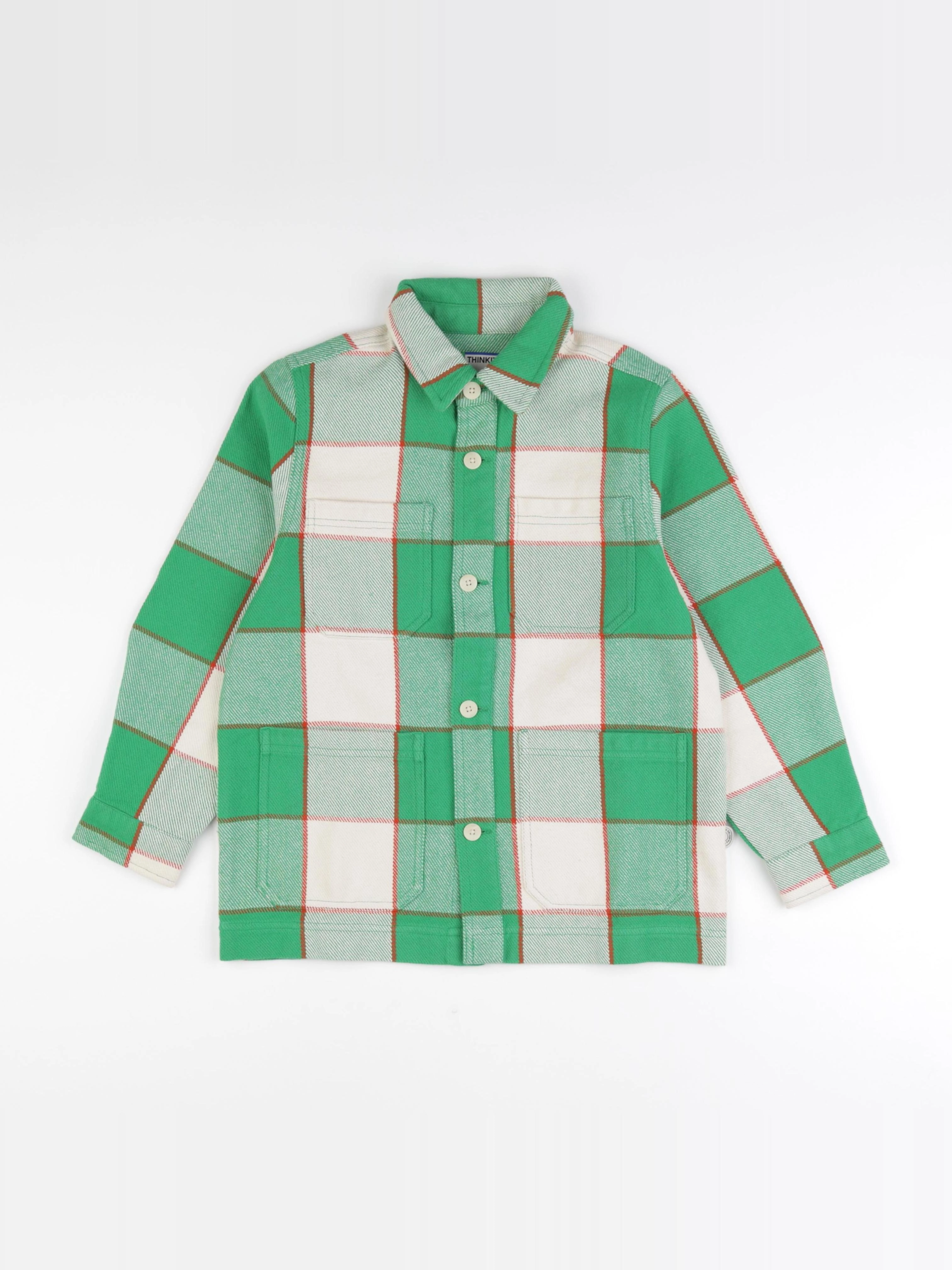 Thinking Mu  - Chemise KIWI carreaux vert - 8 ans