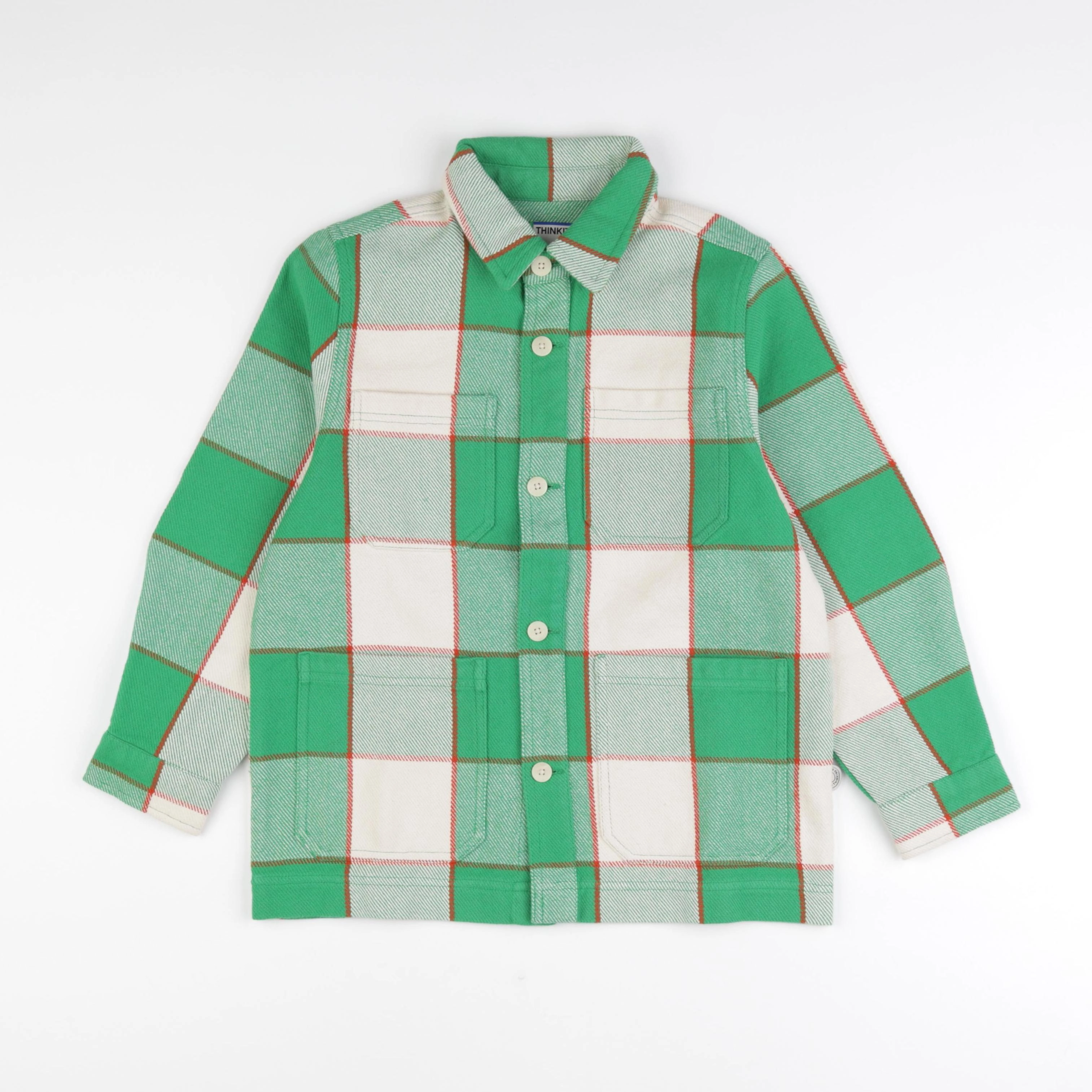 Thinking Mu  - Chemise KIWI carreaux vert - 8 ans