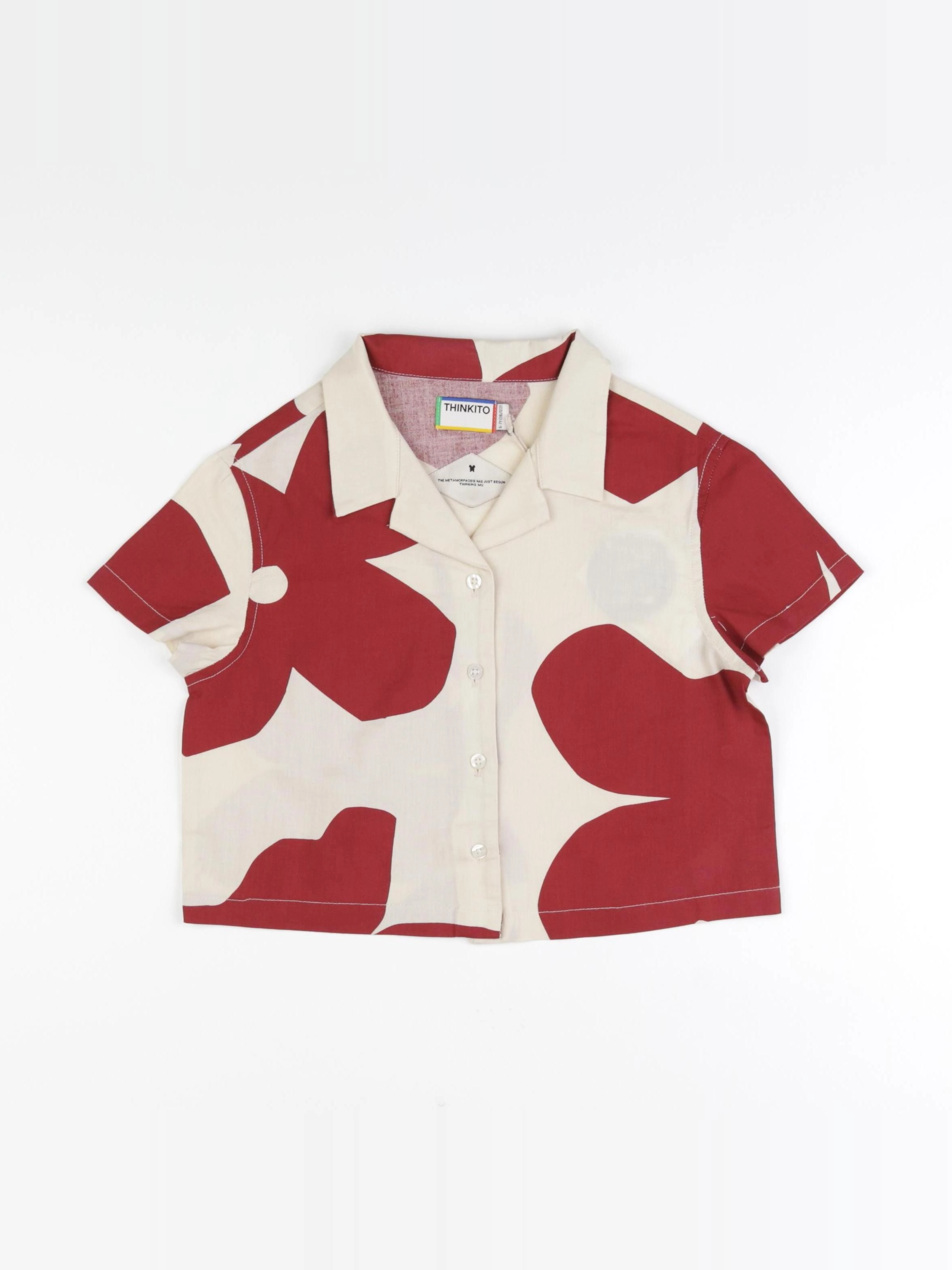 Thinking Mu  - Blouse GAIA papillon rouge - 4 ans