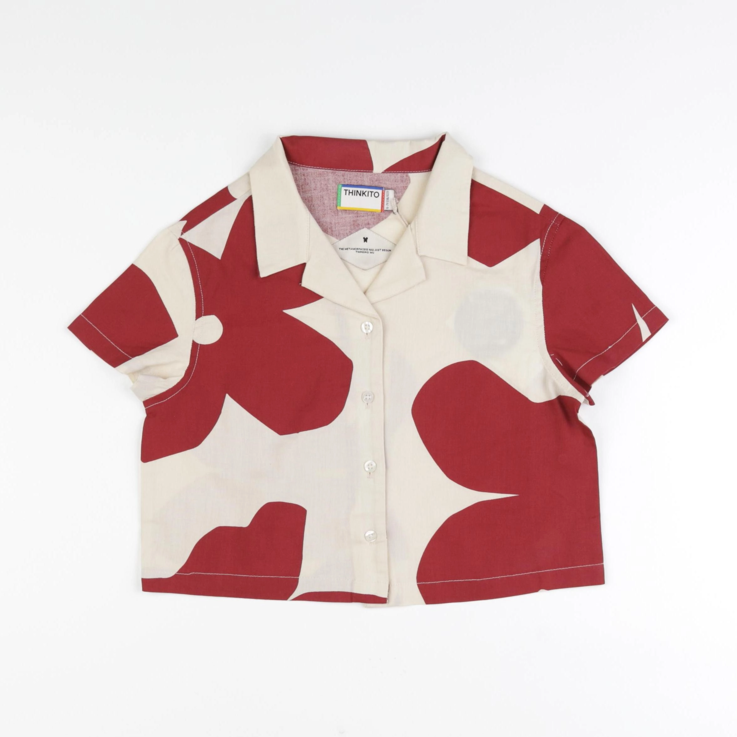 Thinking Mu  - Blouse GAIA papillon rouge - 4 ans