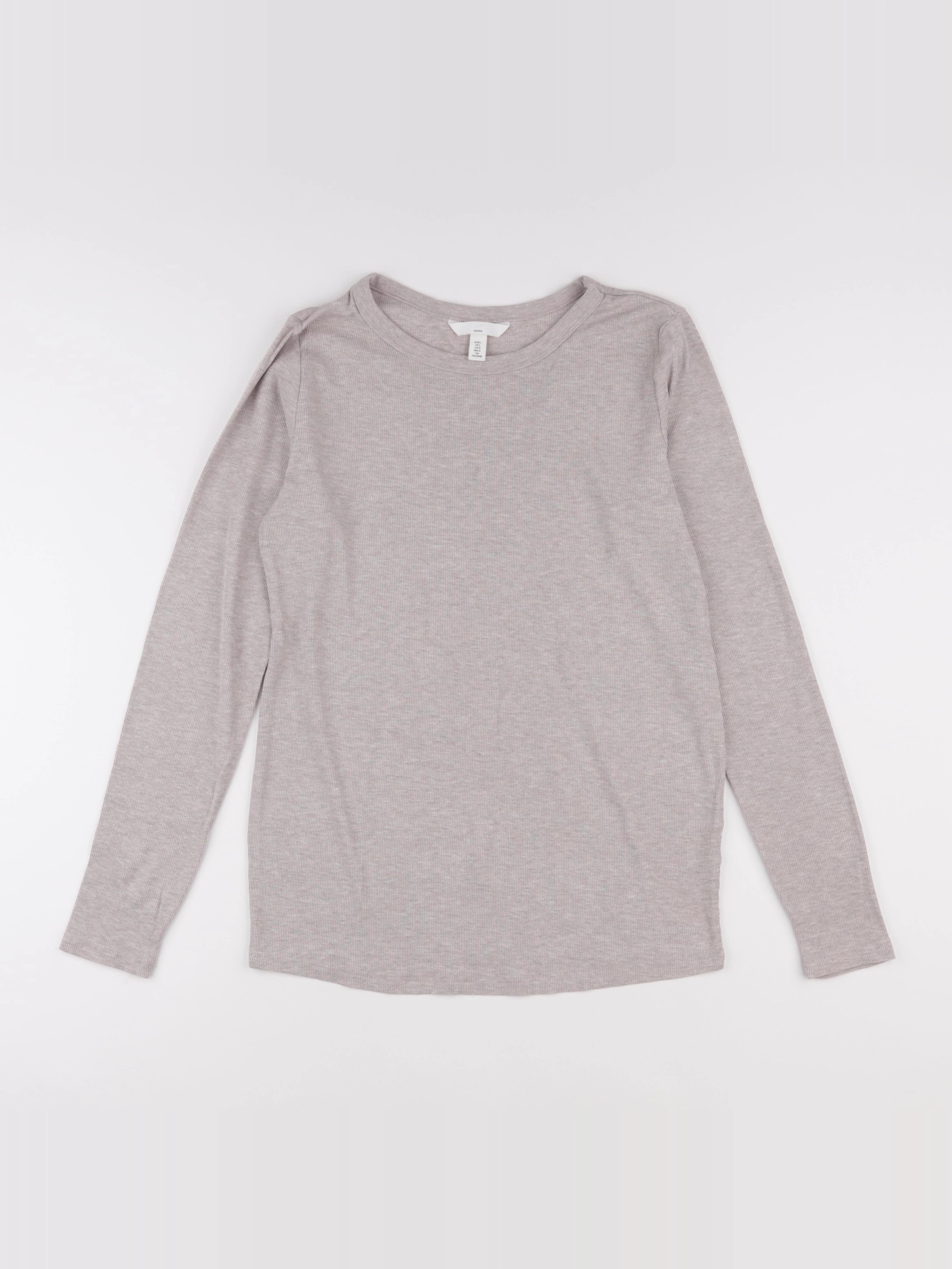 H&M - tee-shirt grossesse marron - l