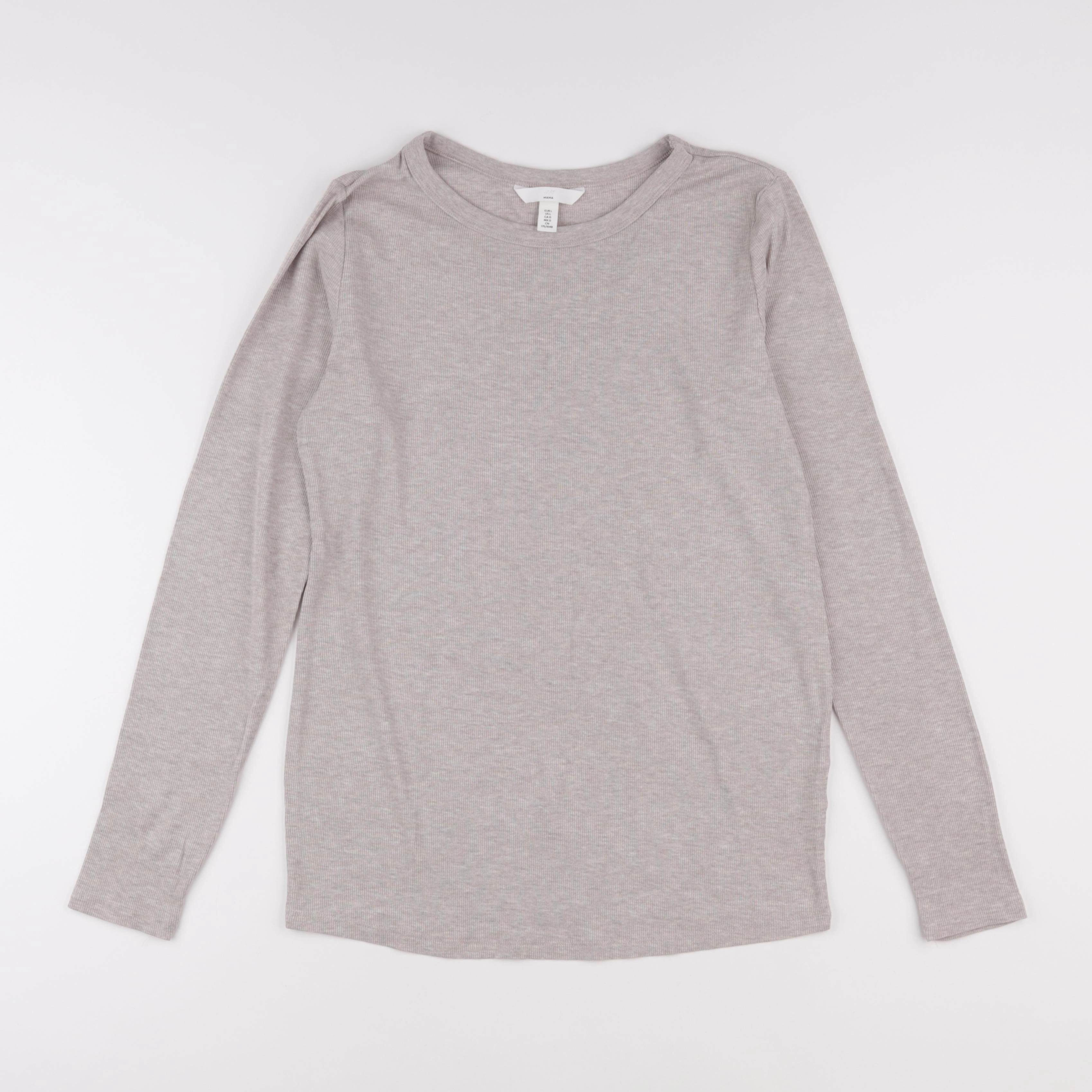 H&M - tee-shirt grossesse marron - l