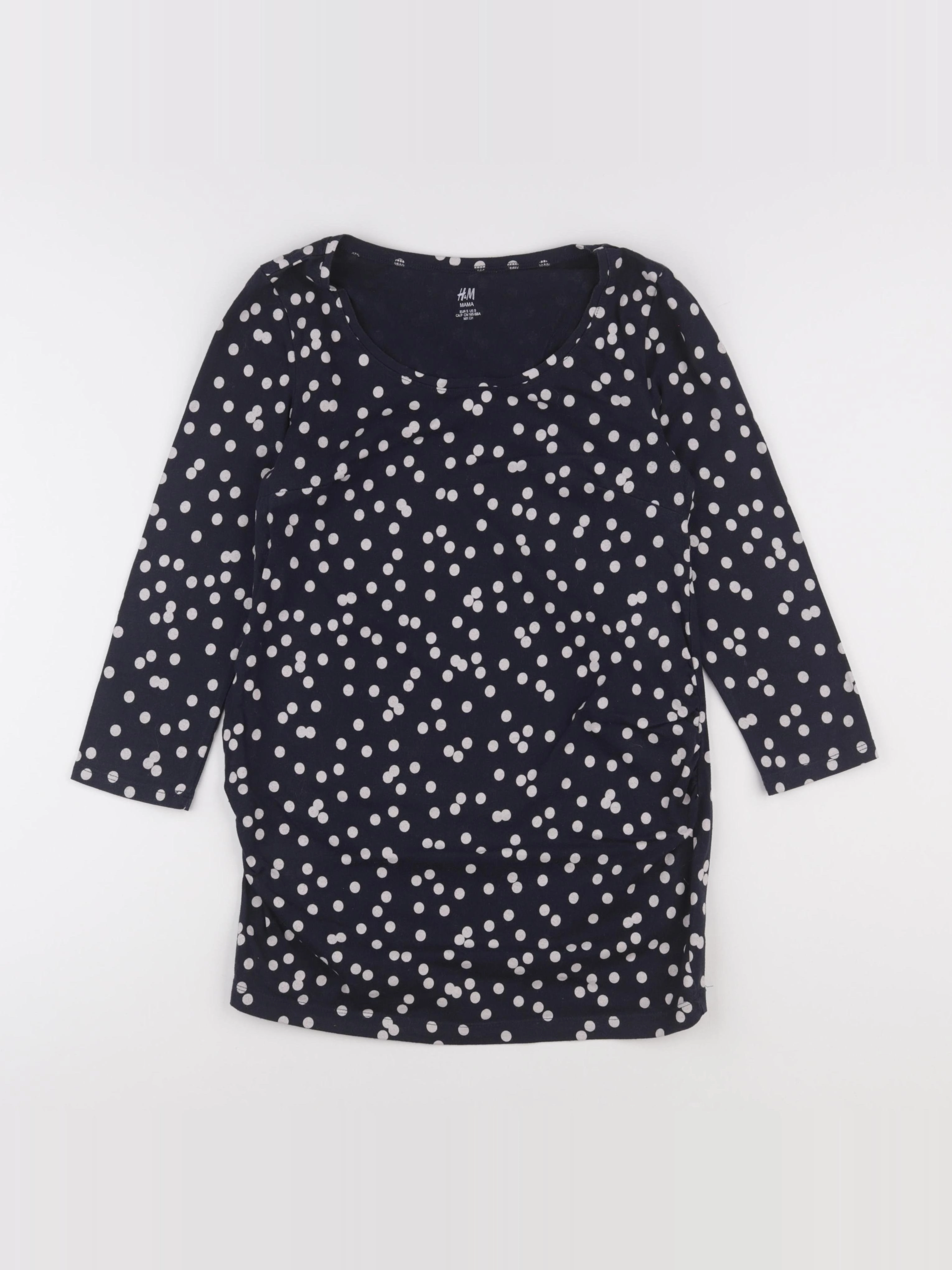 H&M - tee-shirt grossesse bleu - s