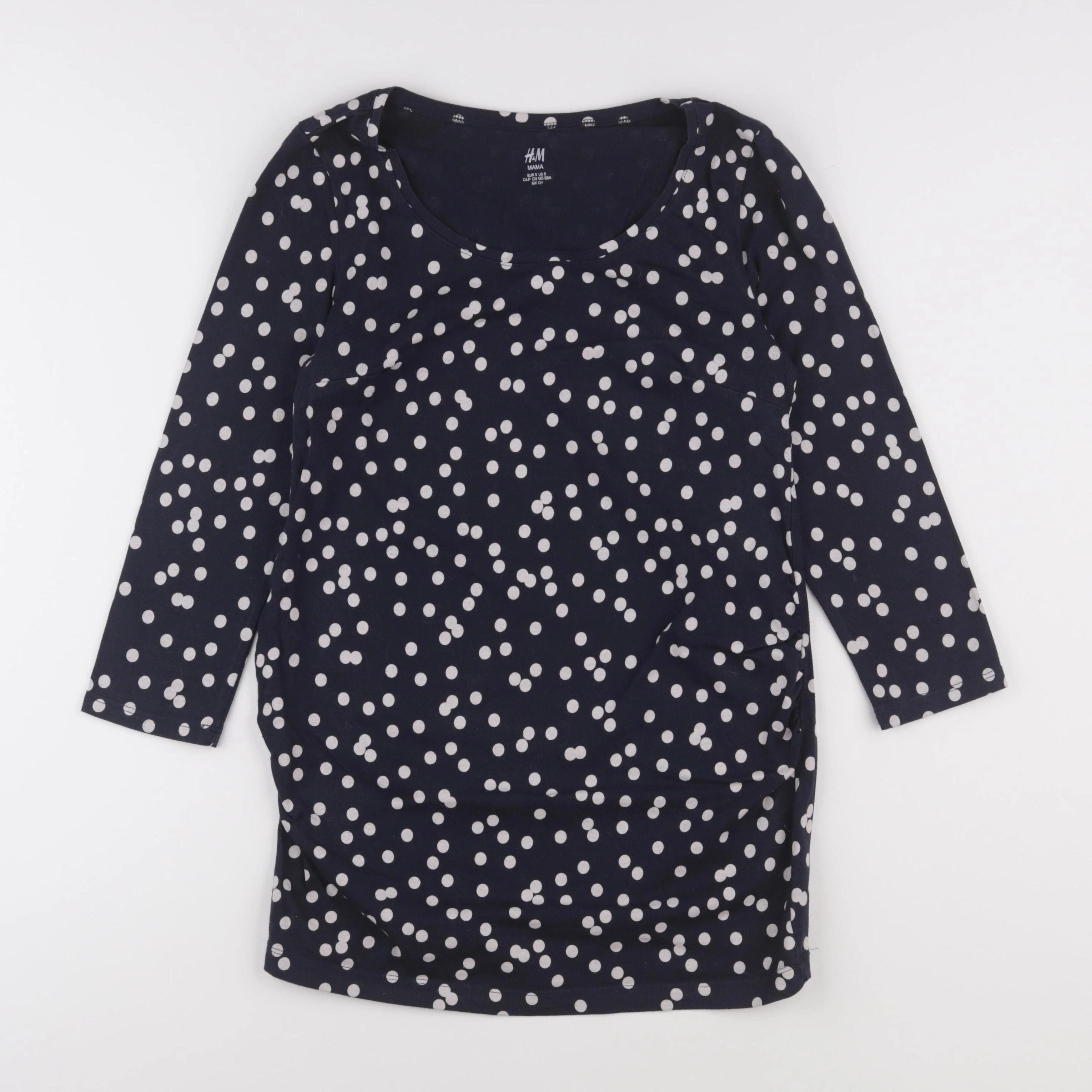 H&M - tee-shirt grossesse bleu - s