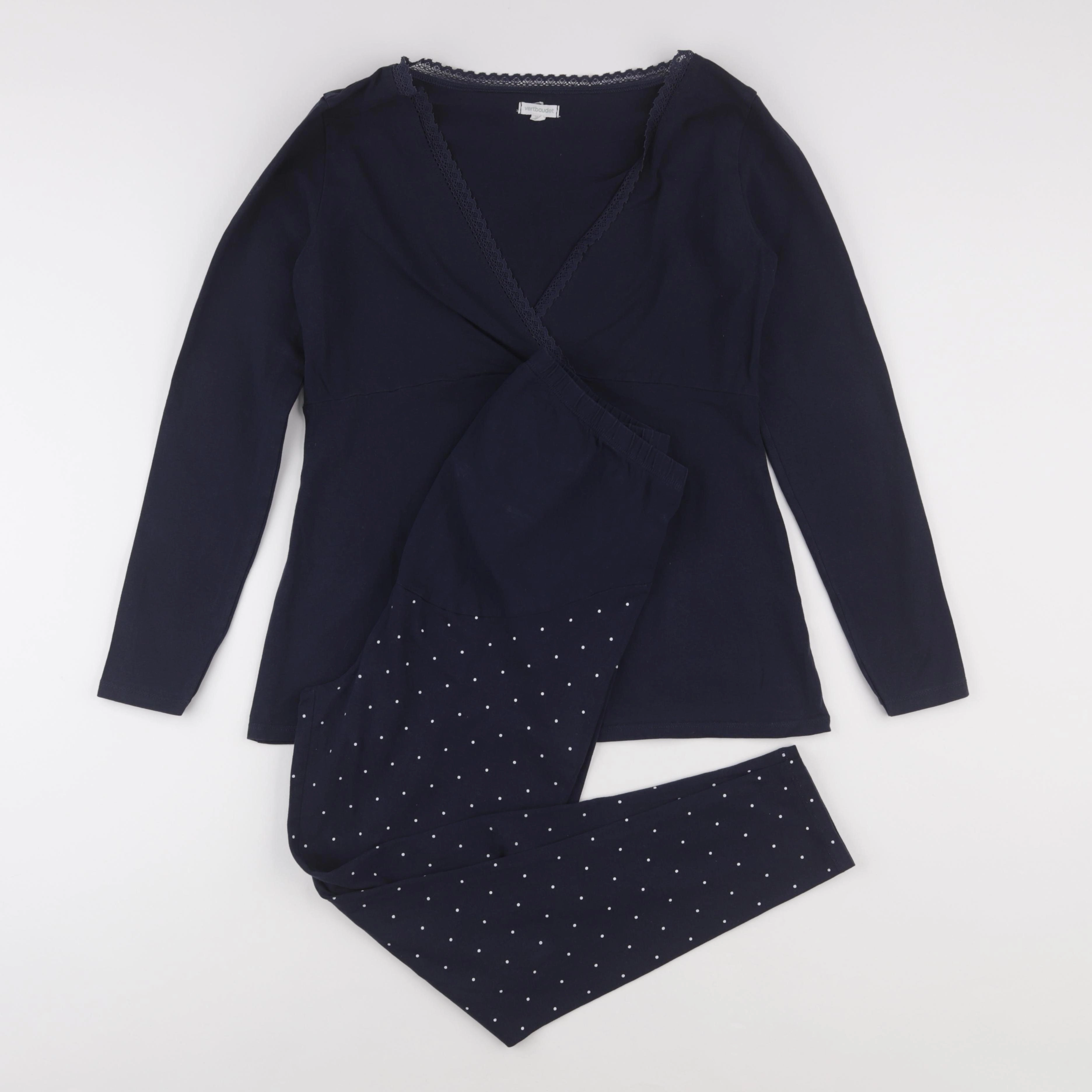 Vertbaudet - pyjama grossesse coton bleu - 38 à 40