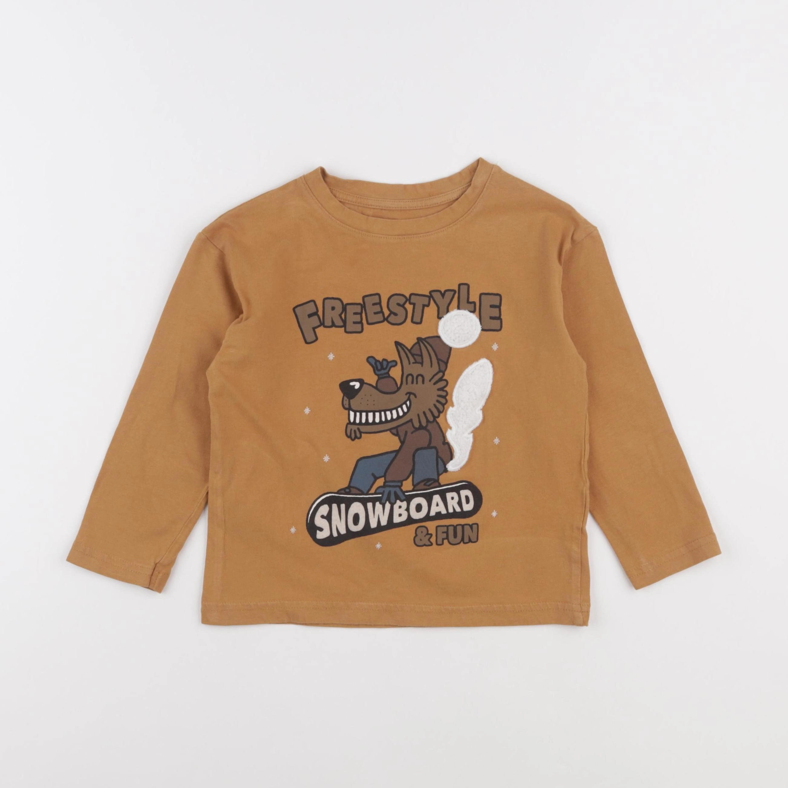 Vertbaudet - tee-shirt marron - 5 ans