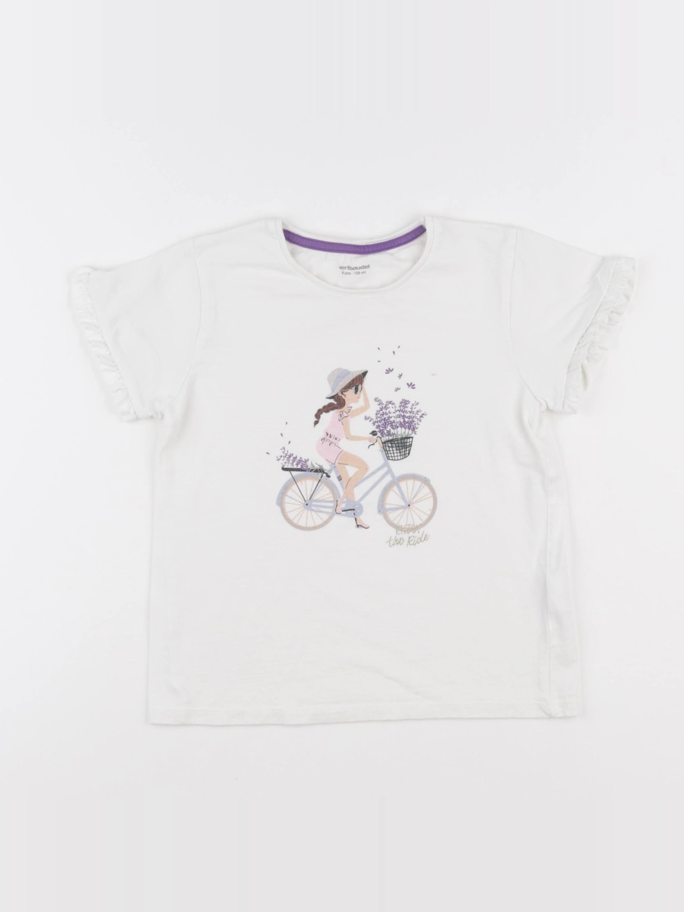 Vertbaudet - tee-shirt blanc - 8 ans