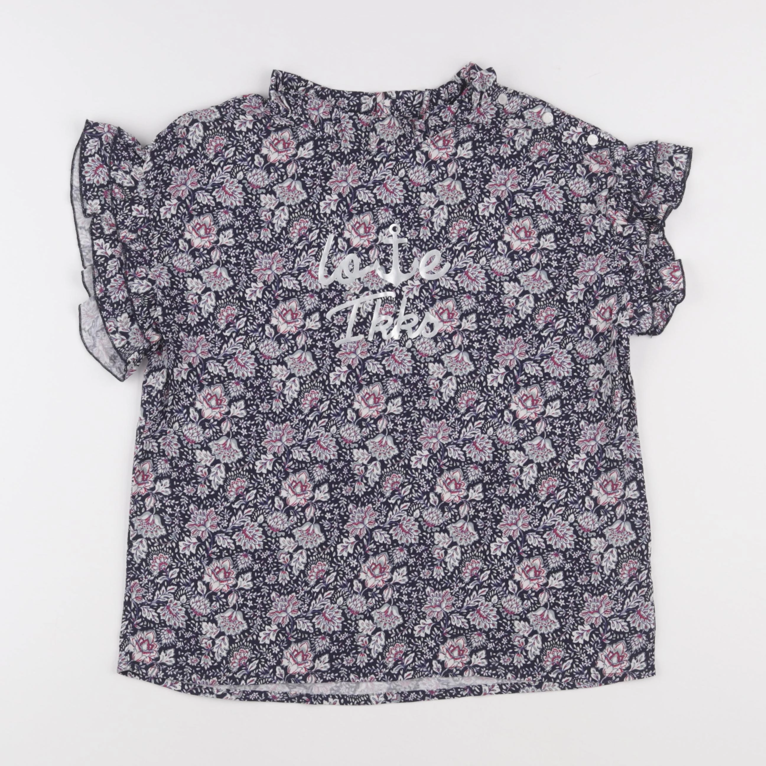 IKKS - blouse bleu, argent - 12 ans