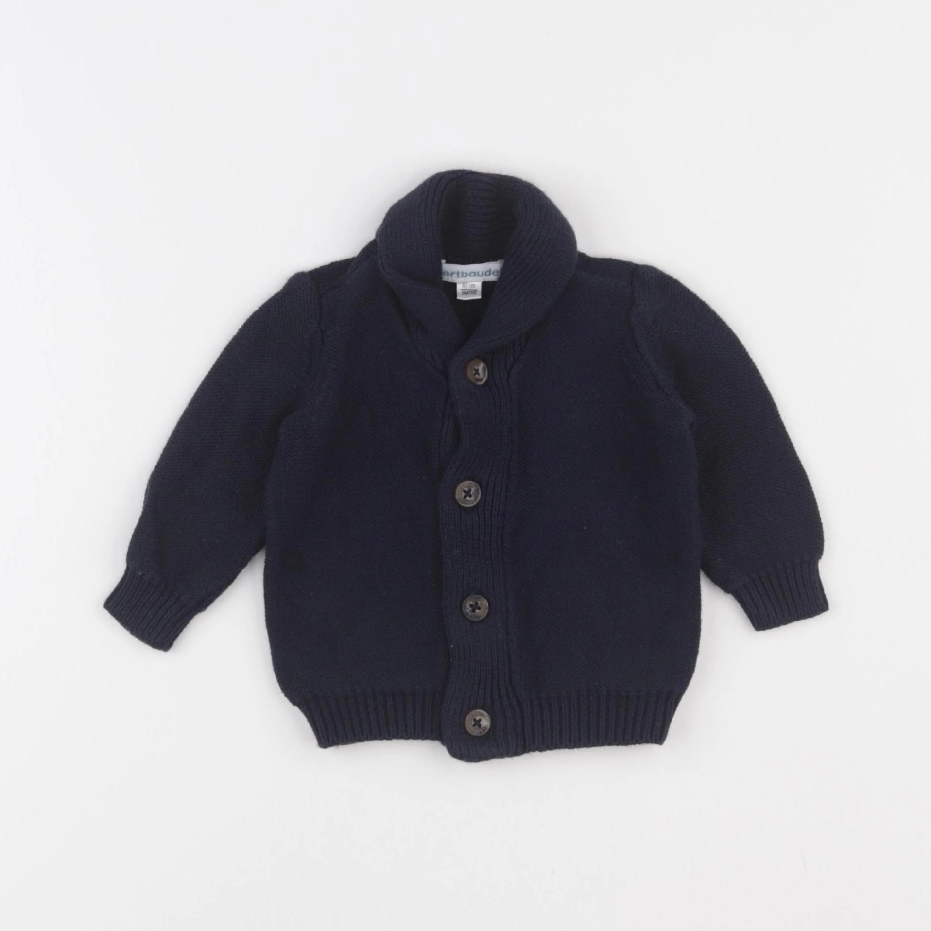 Vertbaudet - gilet bleu - 3 mois