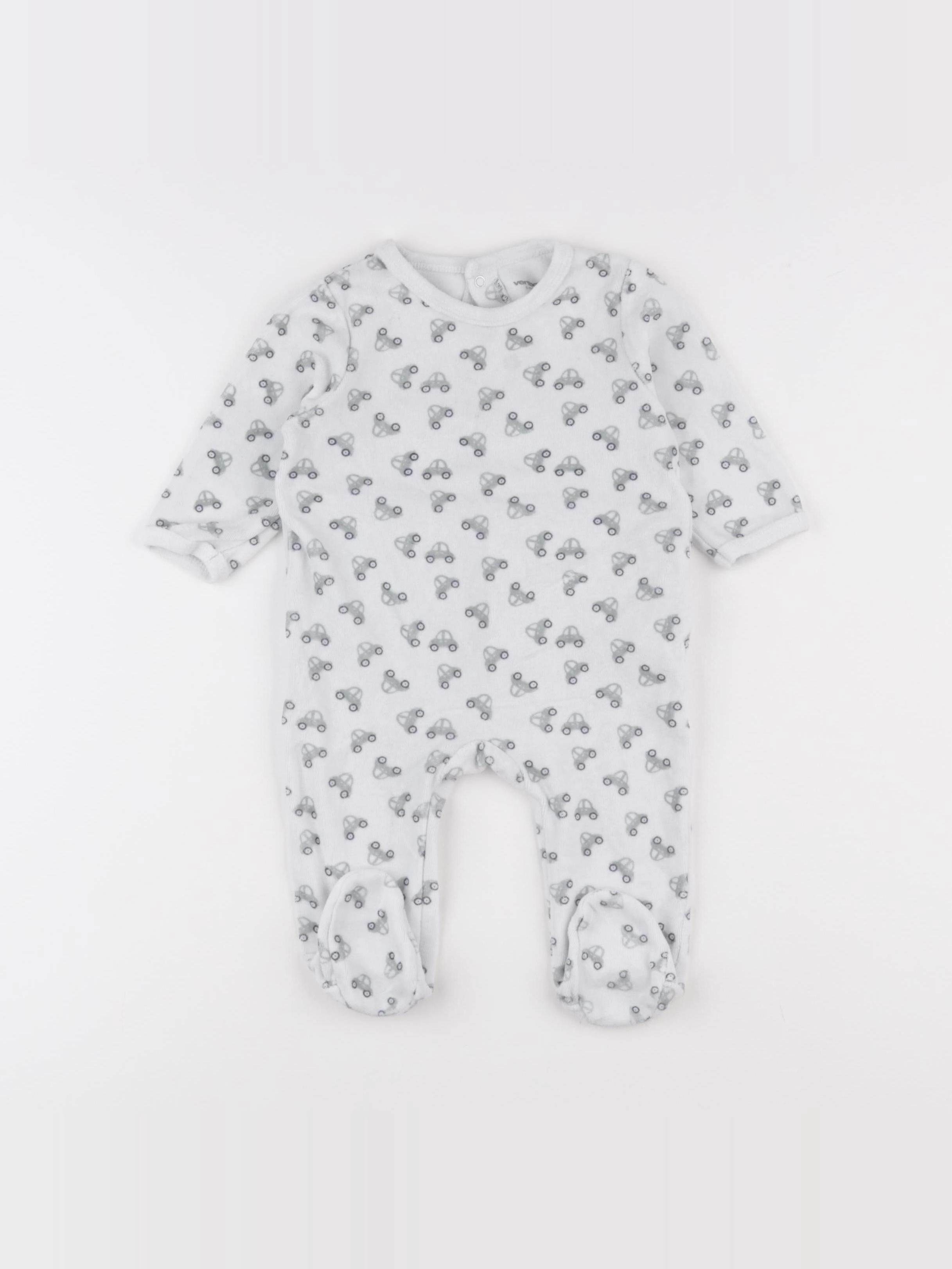 Vertbaudet - pyjama velours blanc - 6 mois