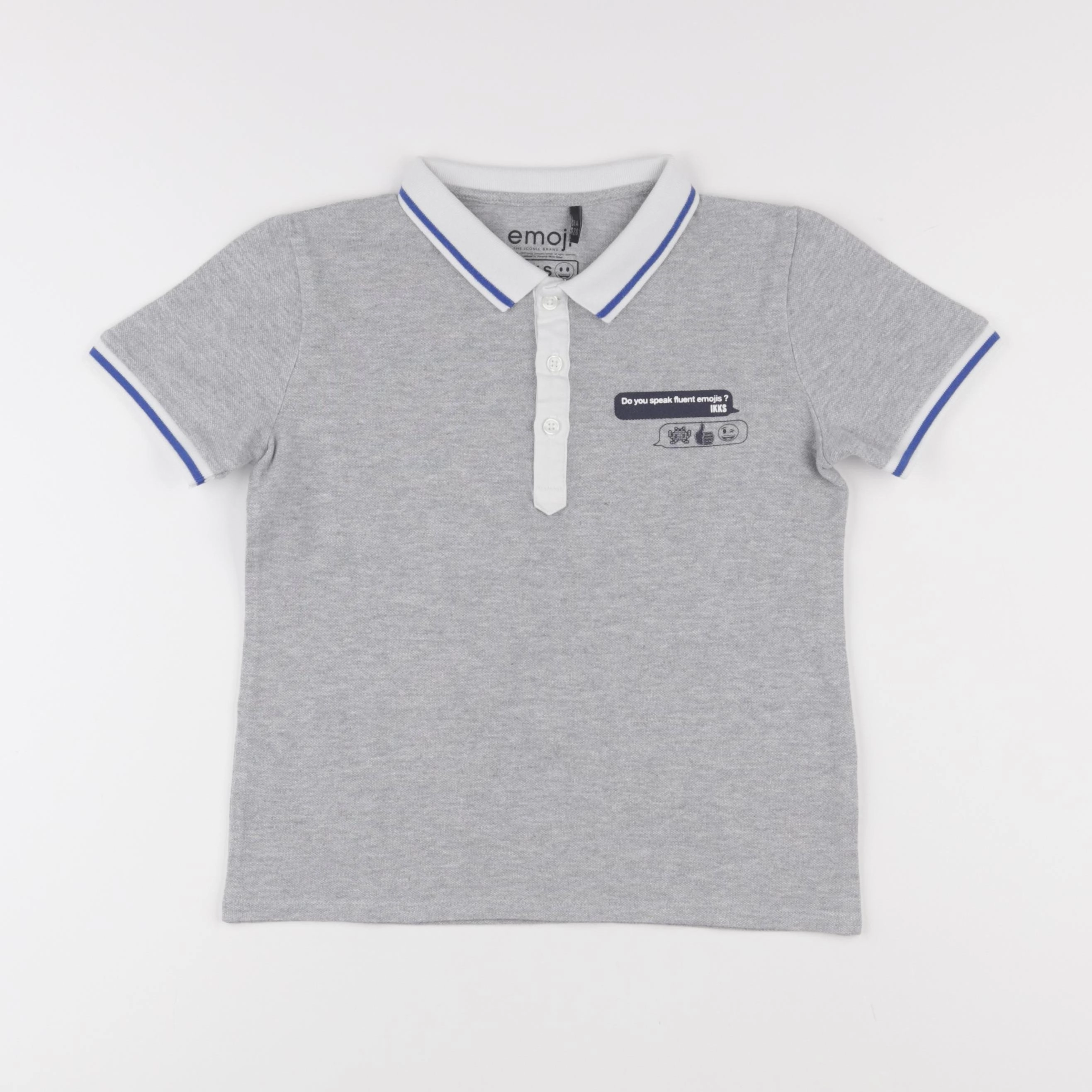 IKKS - polo imprimé au dos gris - 8 ans