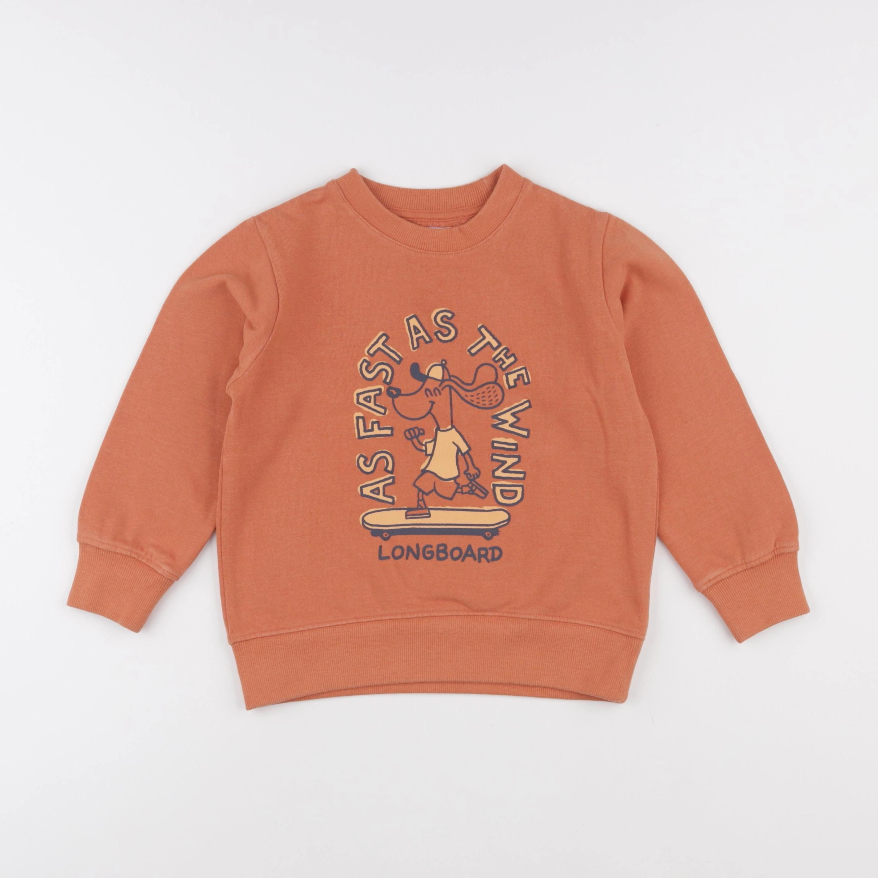 Vertbaudet - sweat orange - 6 ans