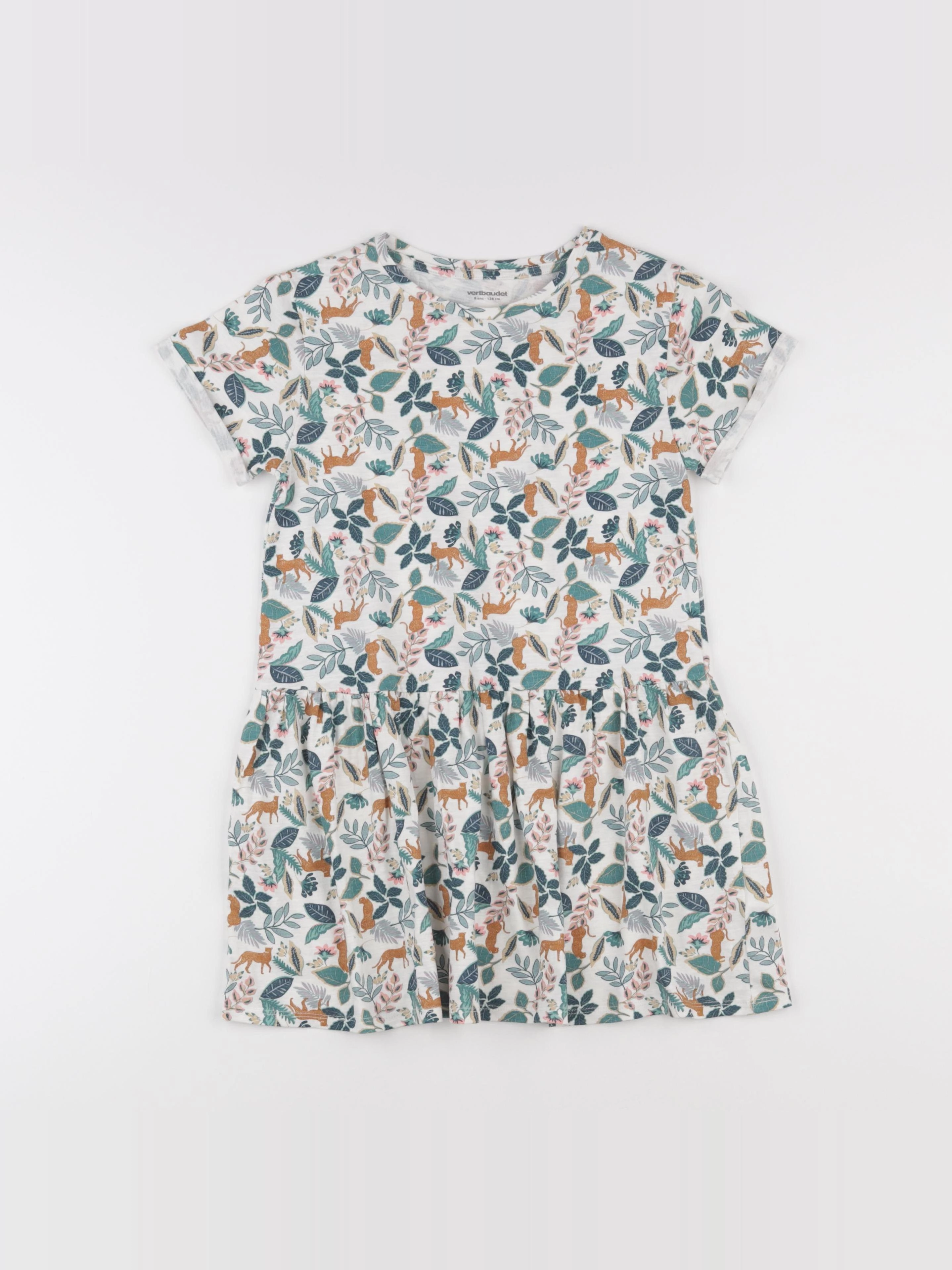 Vertbaudet - robe vert - 8 ans