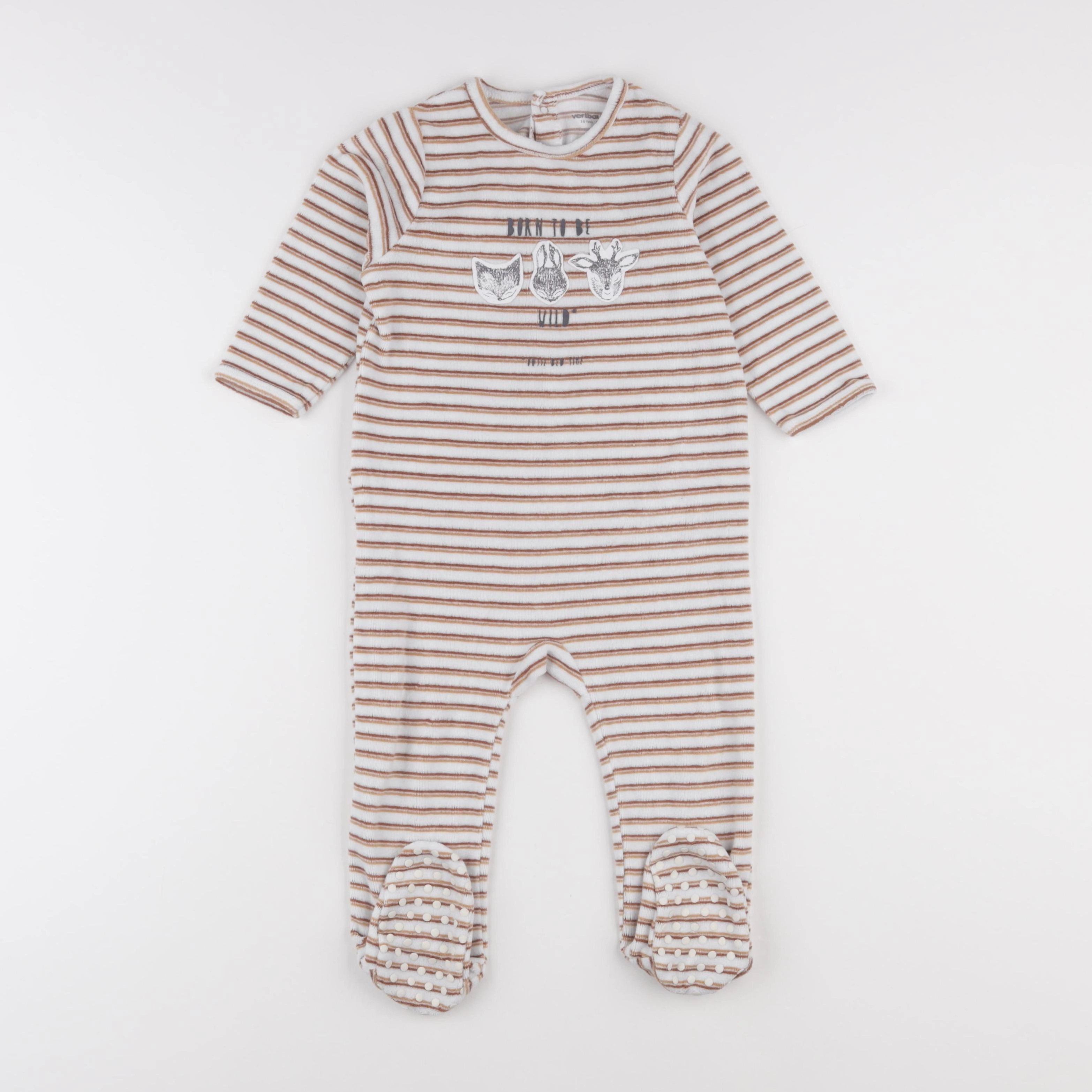 Vertbaudet - pyjama velours marron - 18 mois