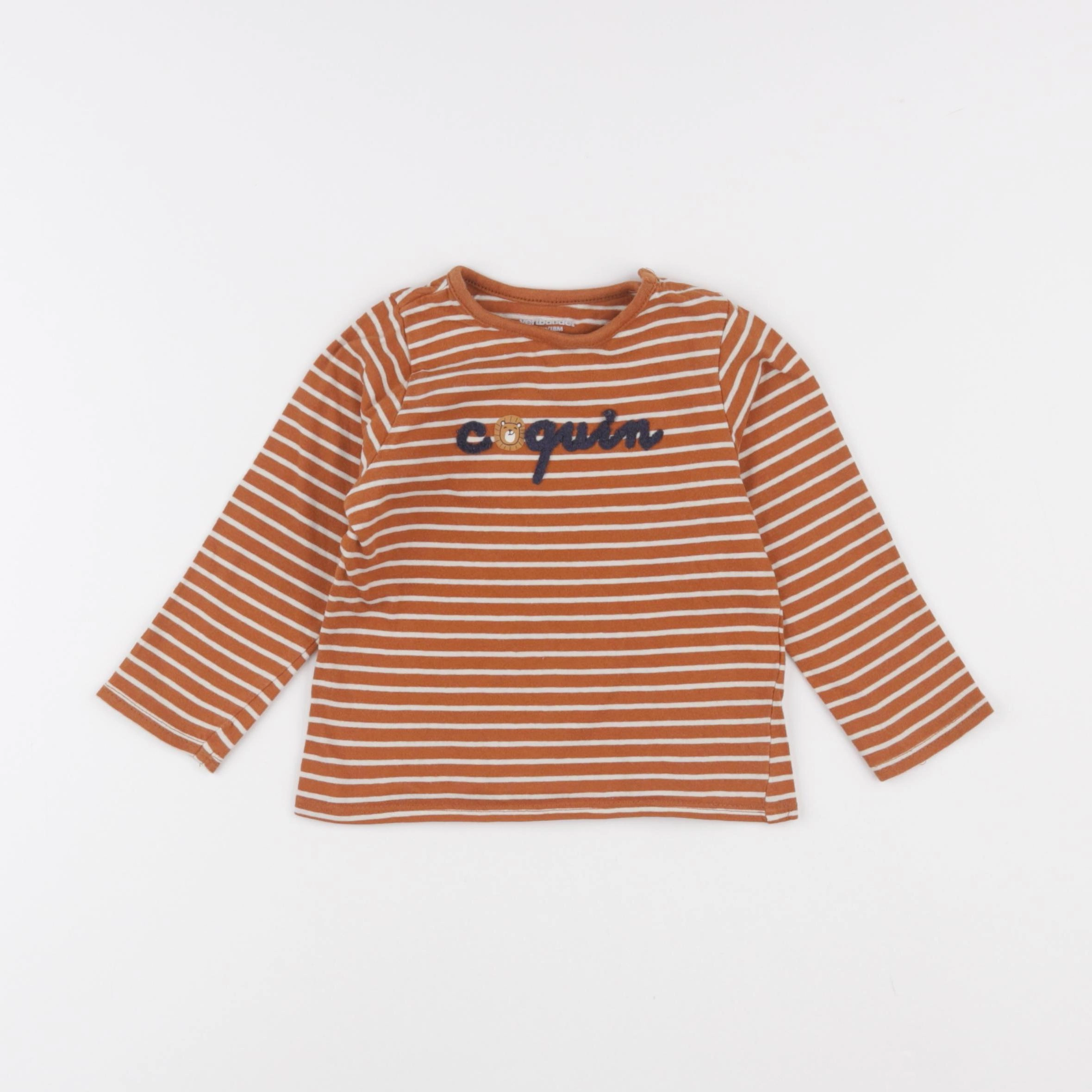 Vertbaudet - tee-shirt marron - 18 mois