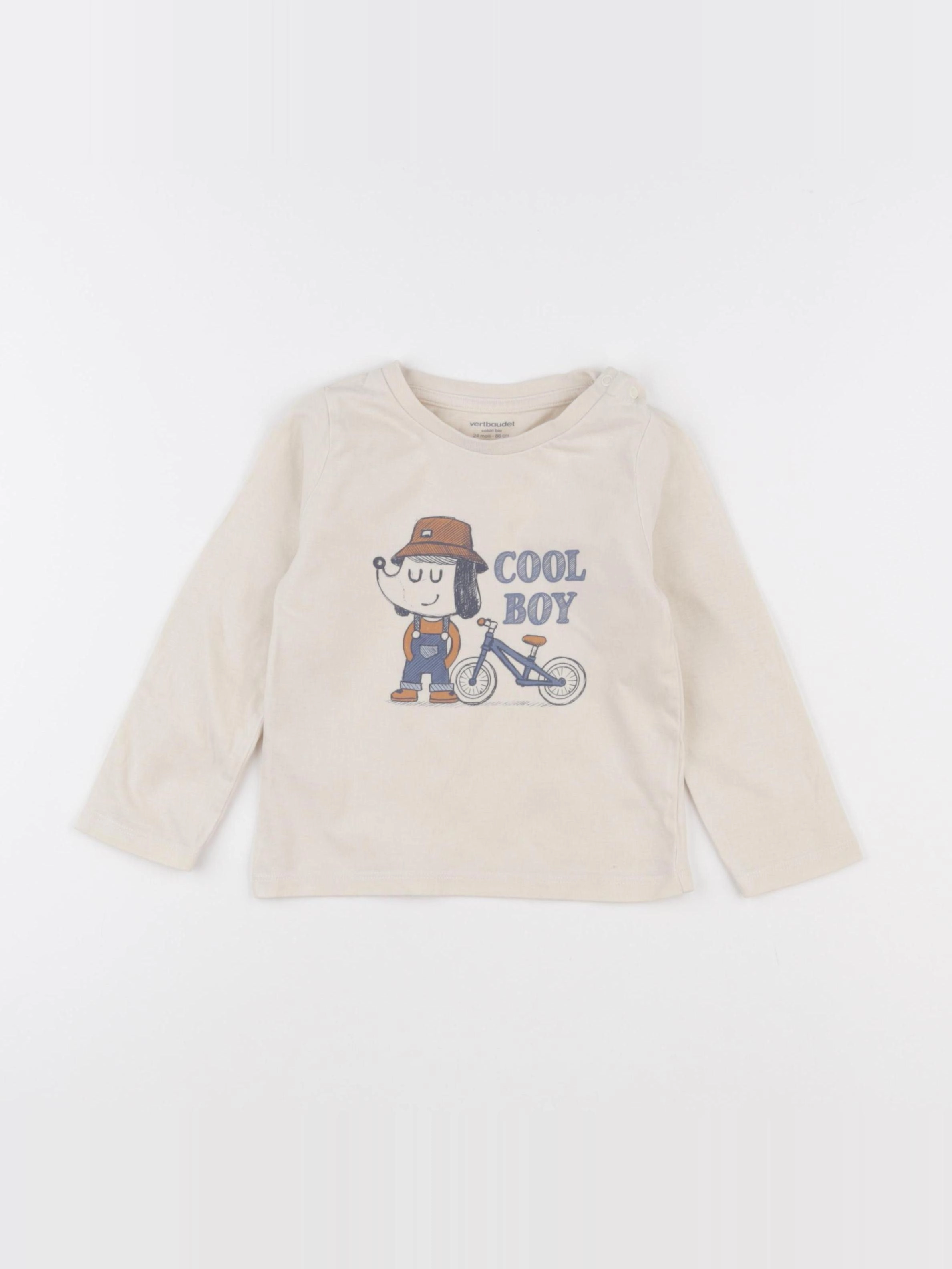 Vertbaudet - tee-shirt marron - 24 mois