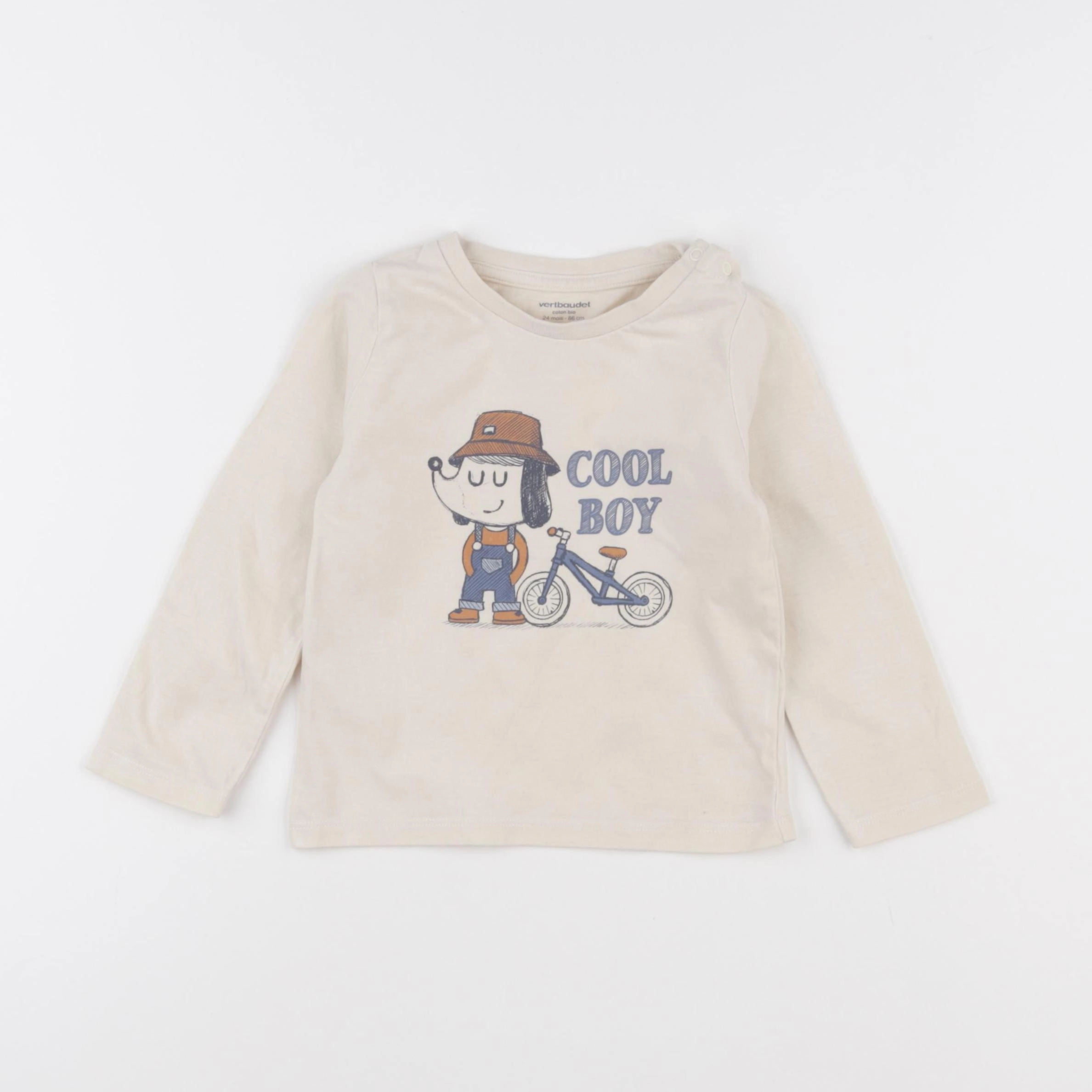 Vertbaudet - tee-shirt marron - 24 mois