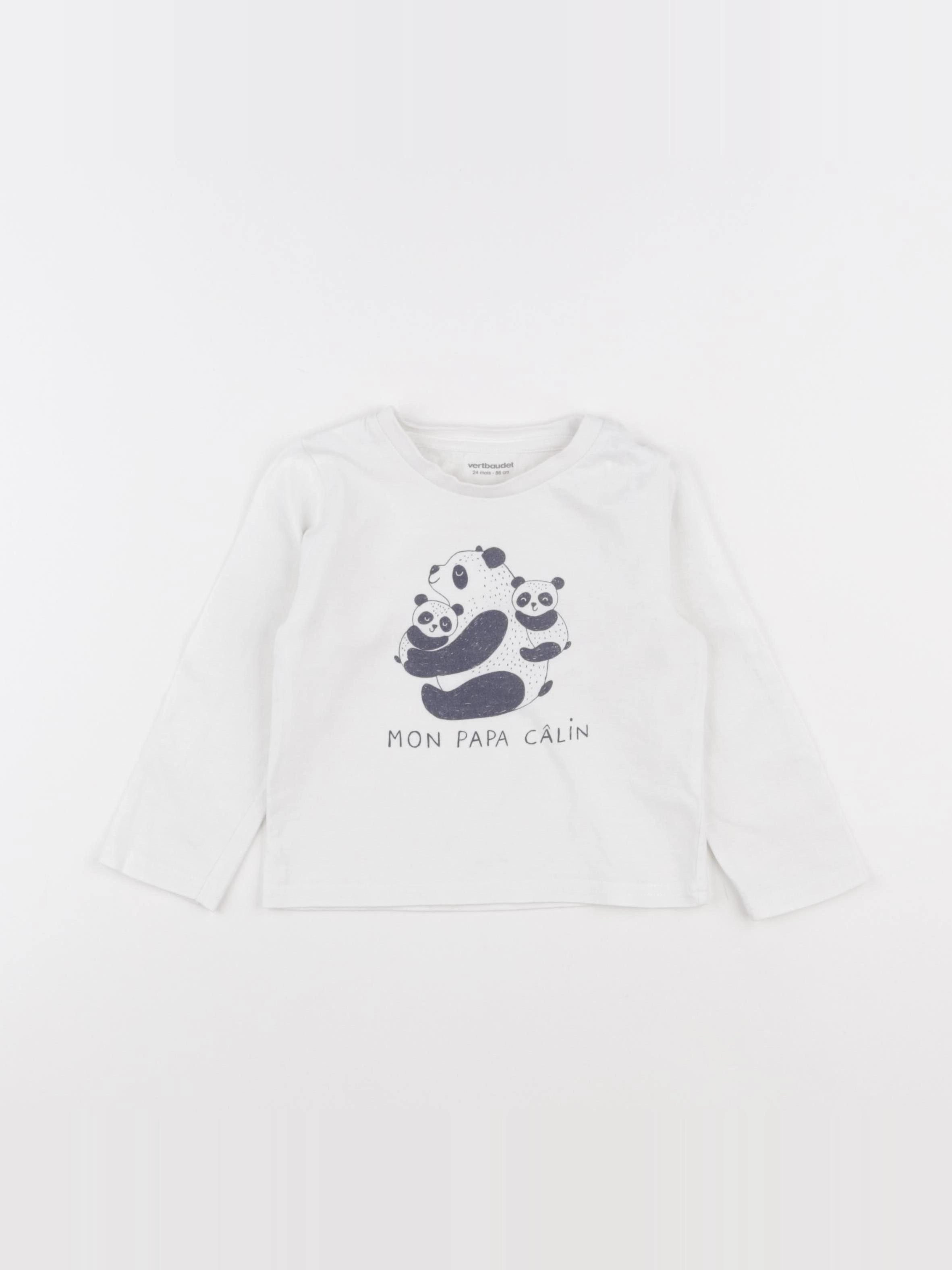 Vertbaudet - tee-shirt blanc - 24 mois