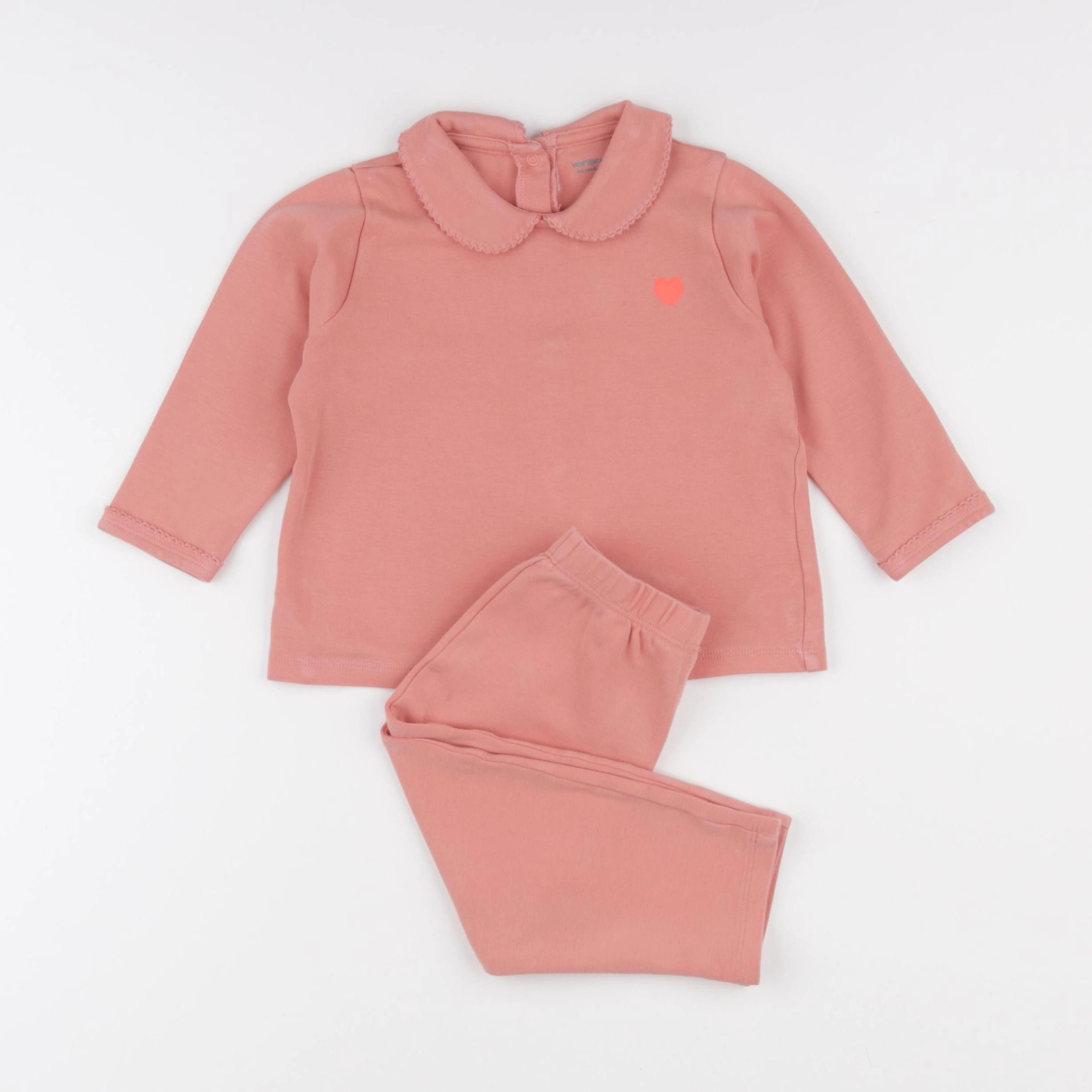 Vertbaudet - pyjama coton rose - 24 mois