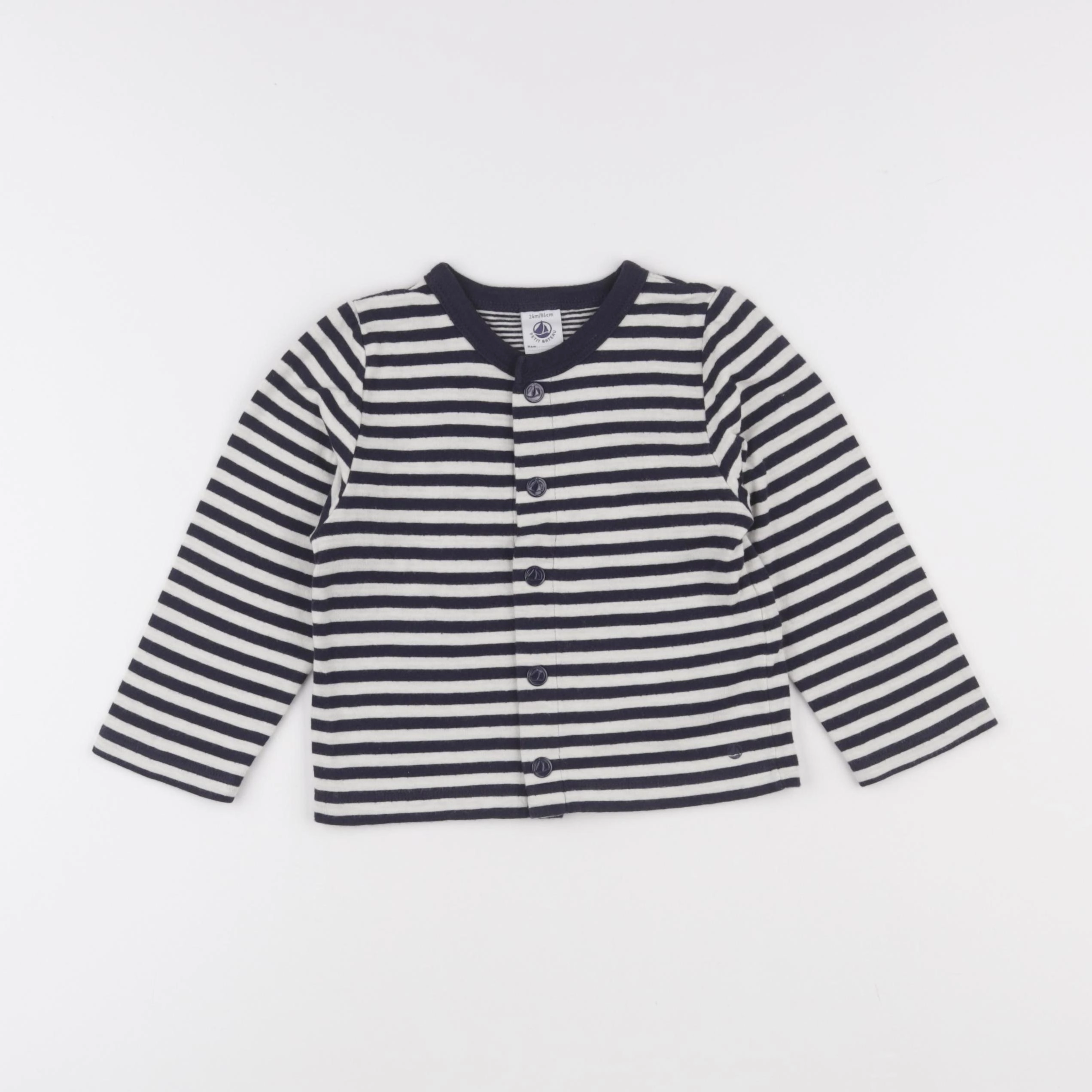 Petit Bateau - gilet bleu - 24 mois