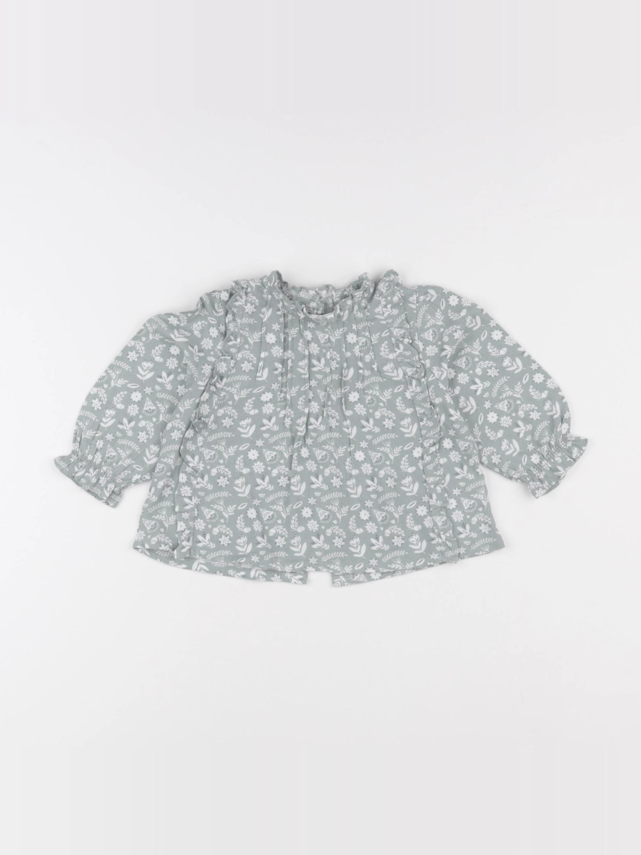 Vertbaudet - blouse vert - 9 mois