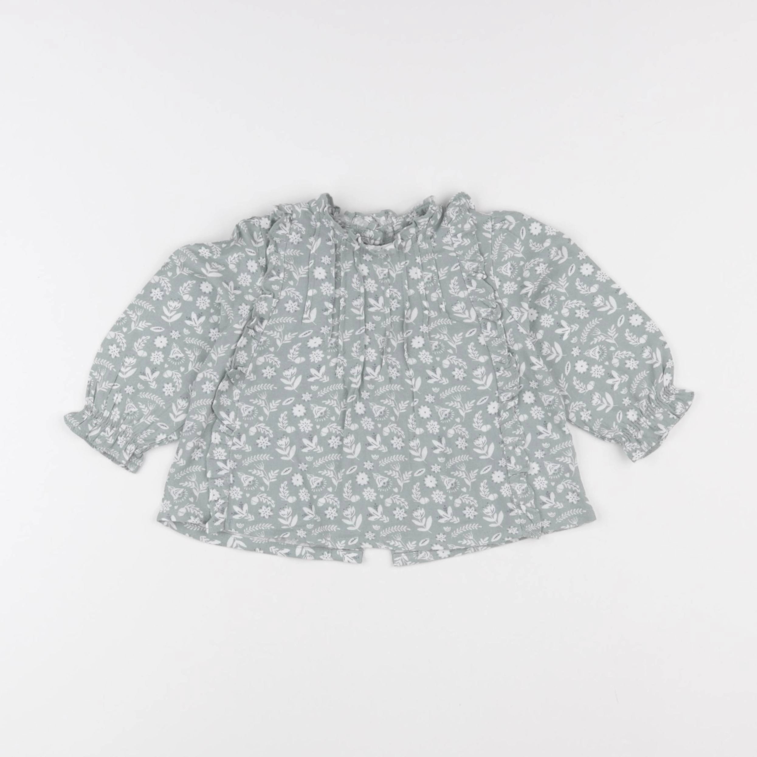 Vertbaudet - blouse vert - 9 mois