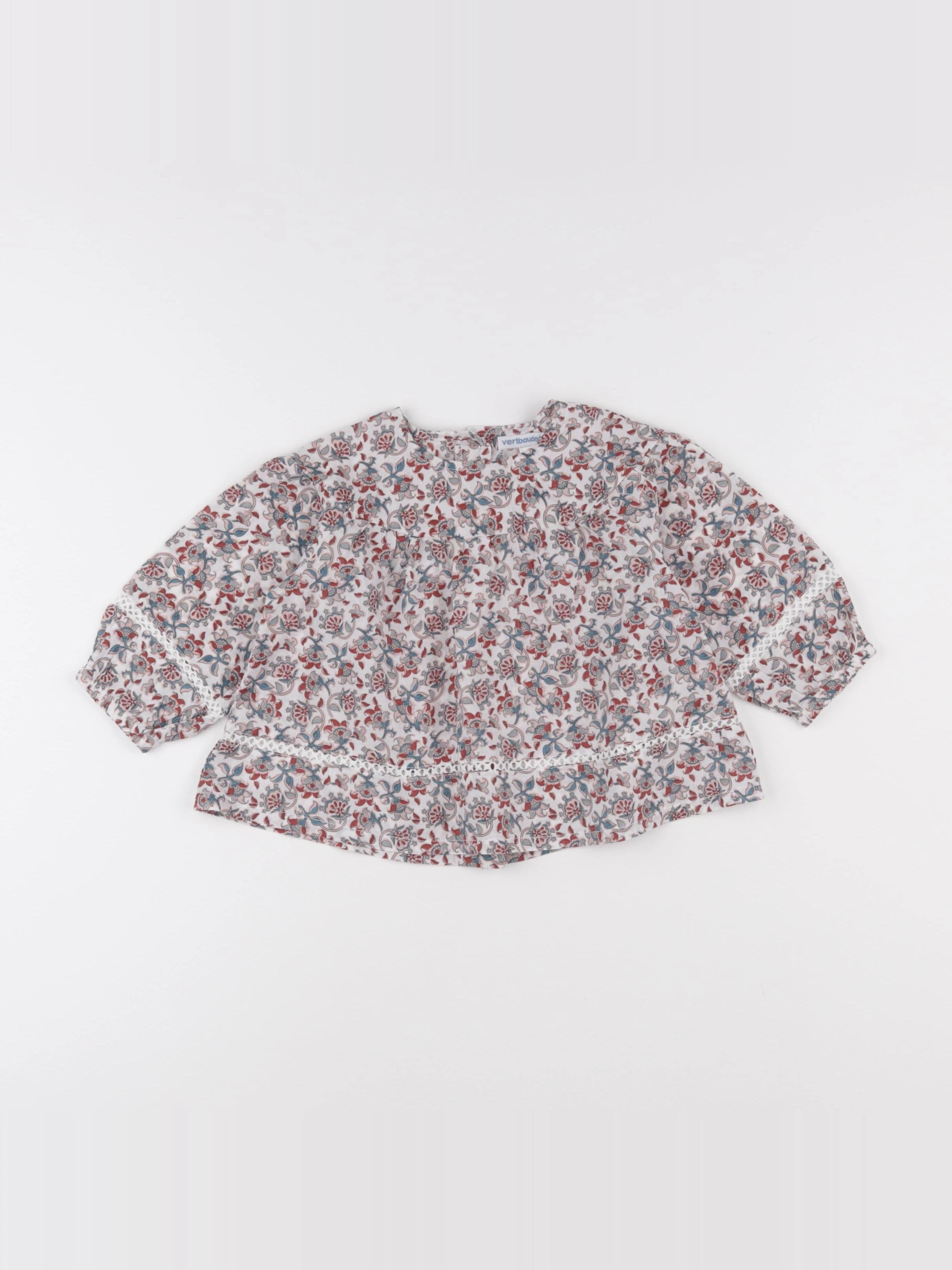 Vertbaudet - blouse blanc, rouge - 18 mois
