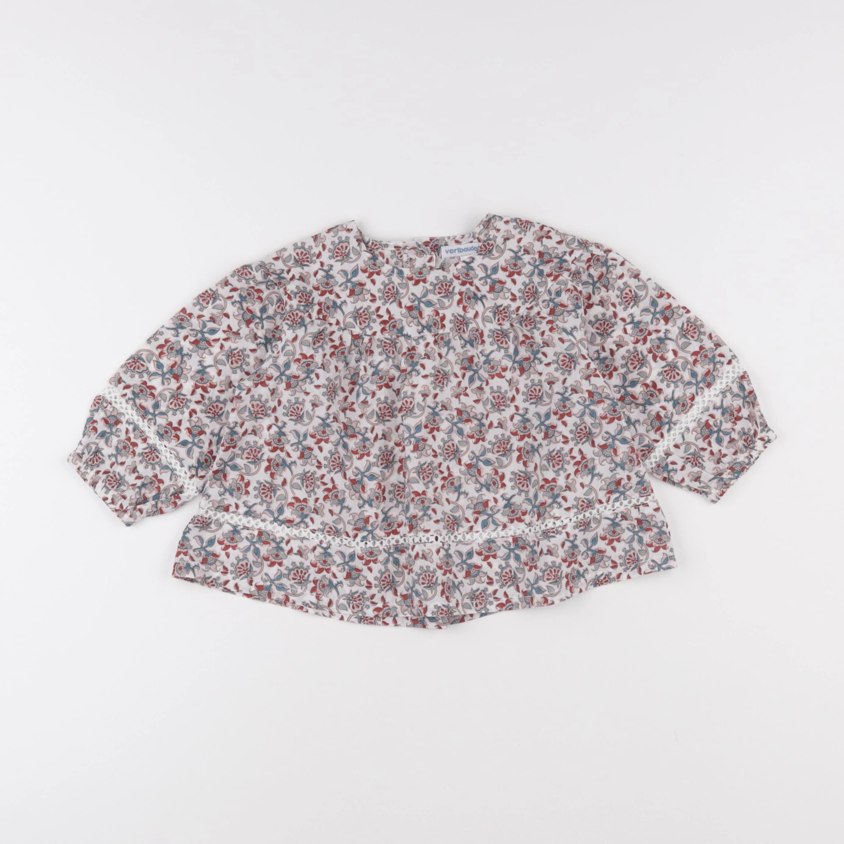 Vertbaudet - blouse blanc, rouge - 18 mois