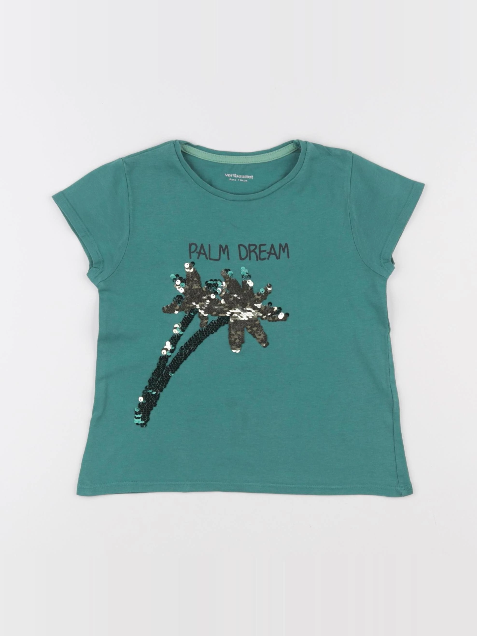 Vertbaudet - tee-shirt vert - 5 ans
