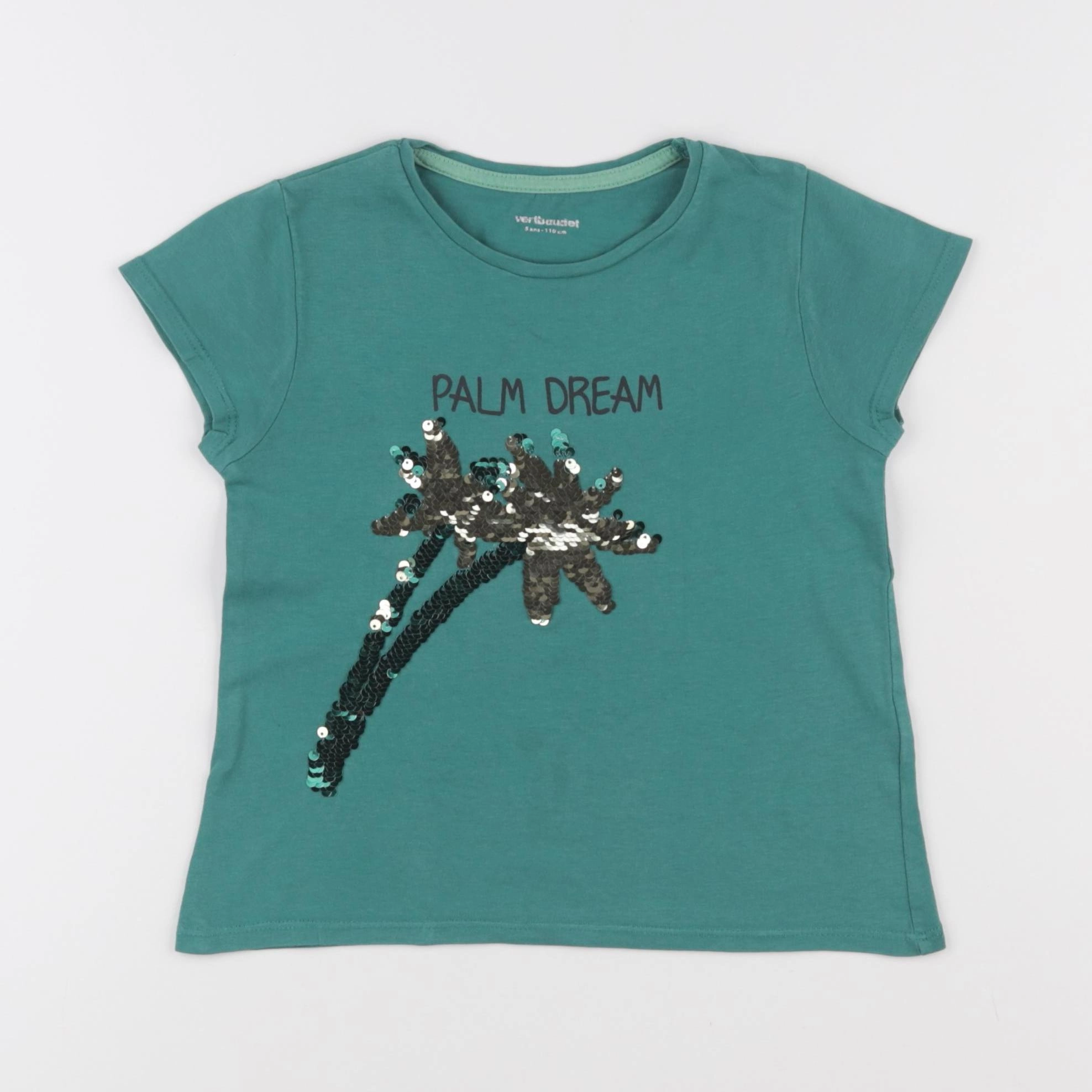 Vertbaudet - tee-shirt vert - 5 ans