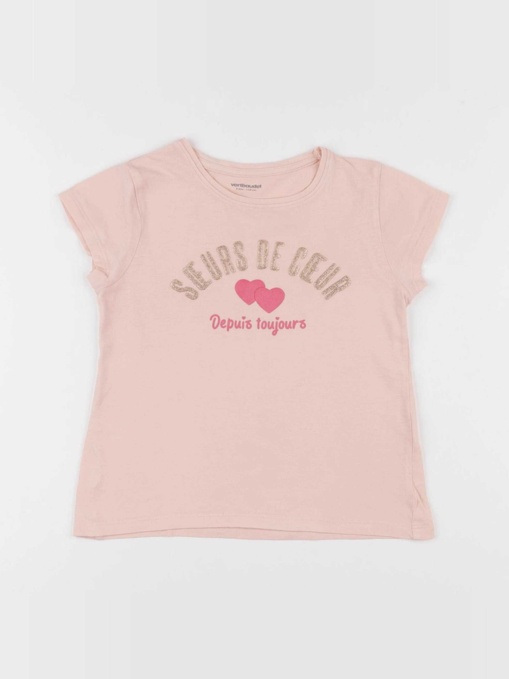 Vertbaudet - tee-shirt rose - 5 ans