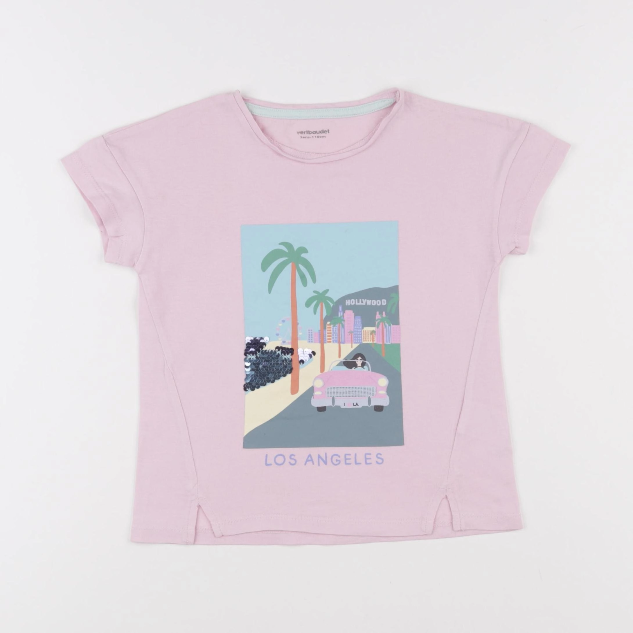 Vertbaudet - tee-shirt rose - 5 ans