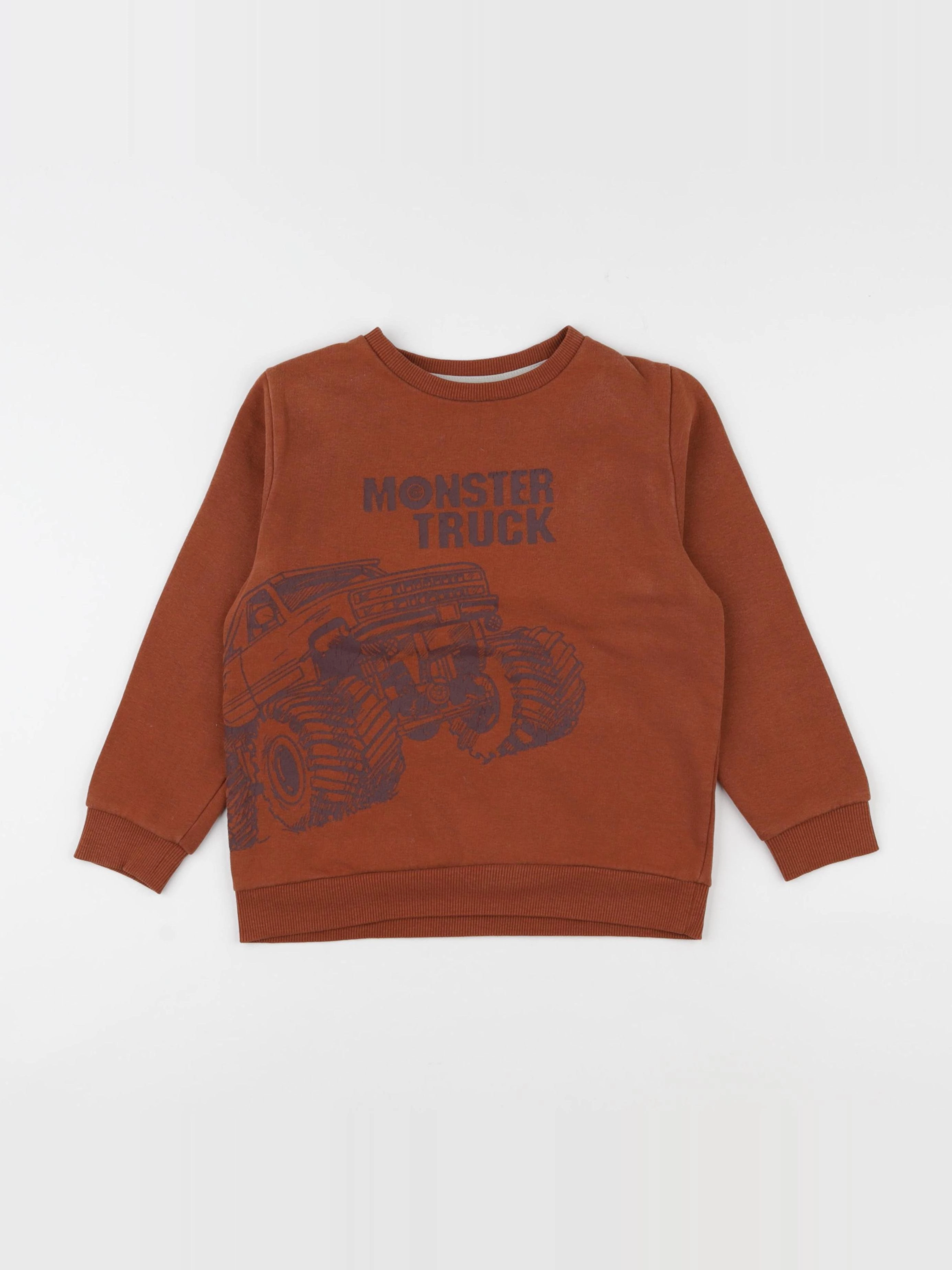 Vertbaudet - sweat marron - 6 ans
