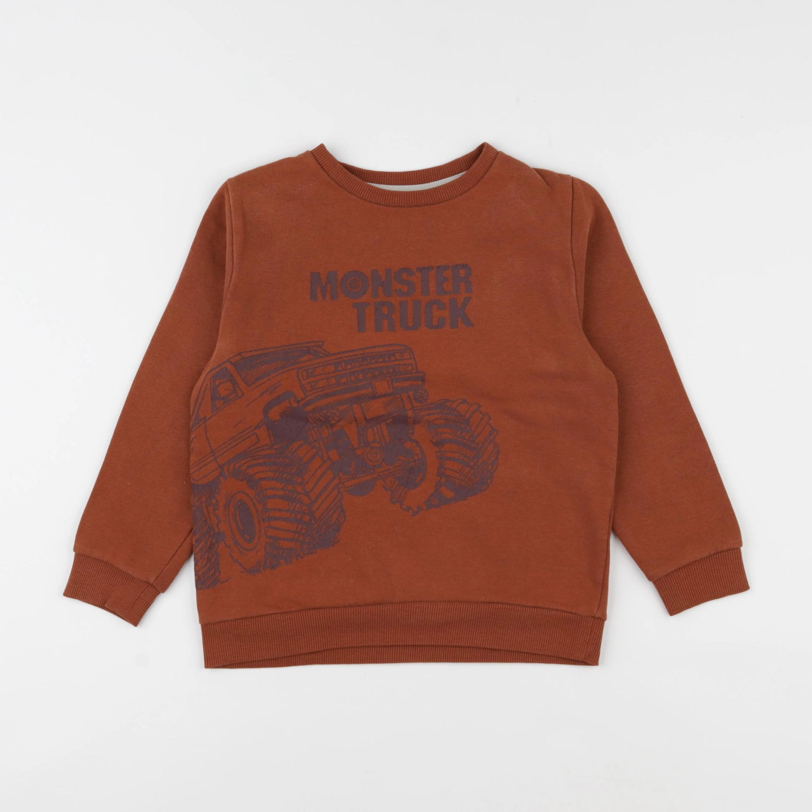Vertbaudet - sweat marron - 6 ans