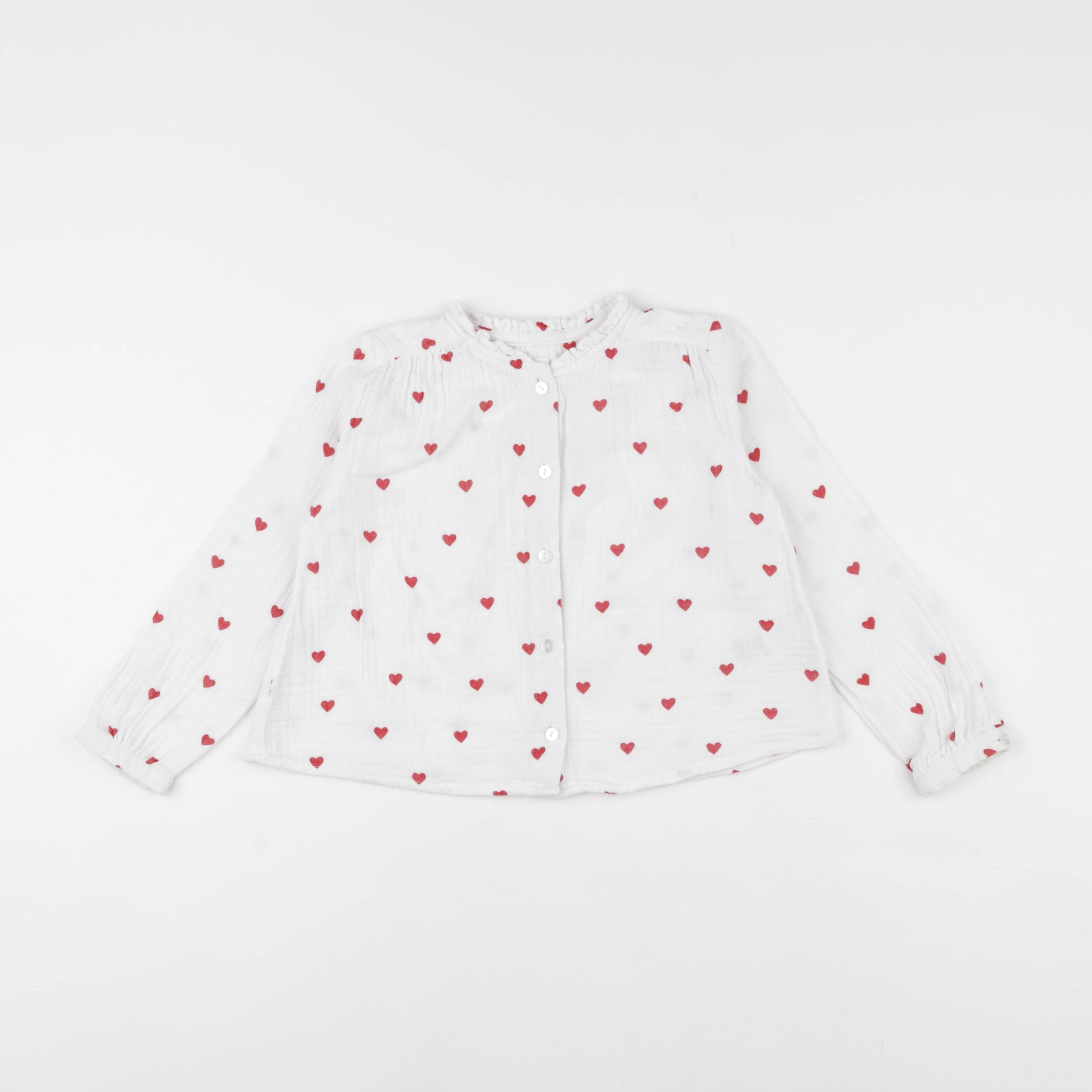 Vertbaudet - blouse blanc, rouge - 4 ans