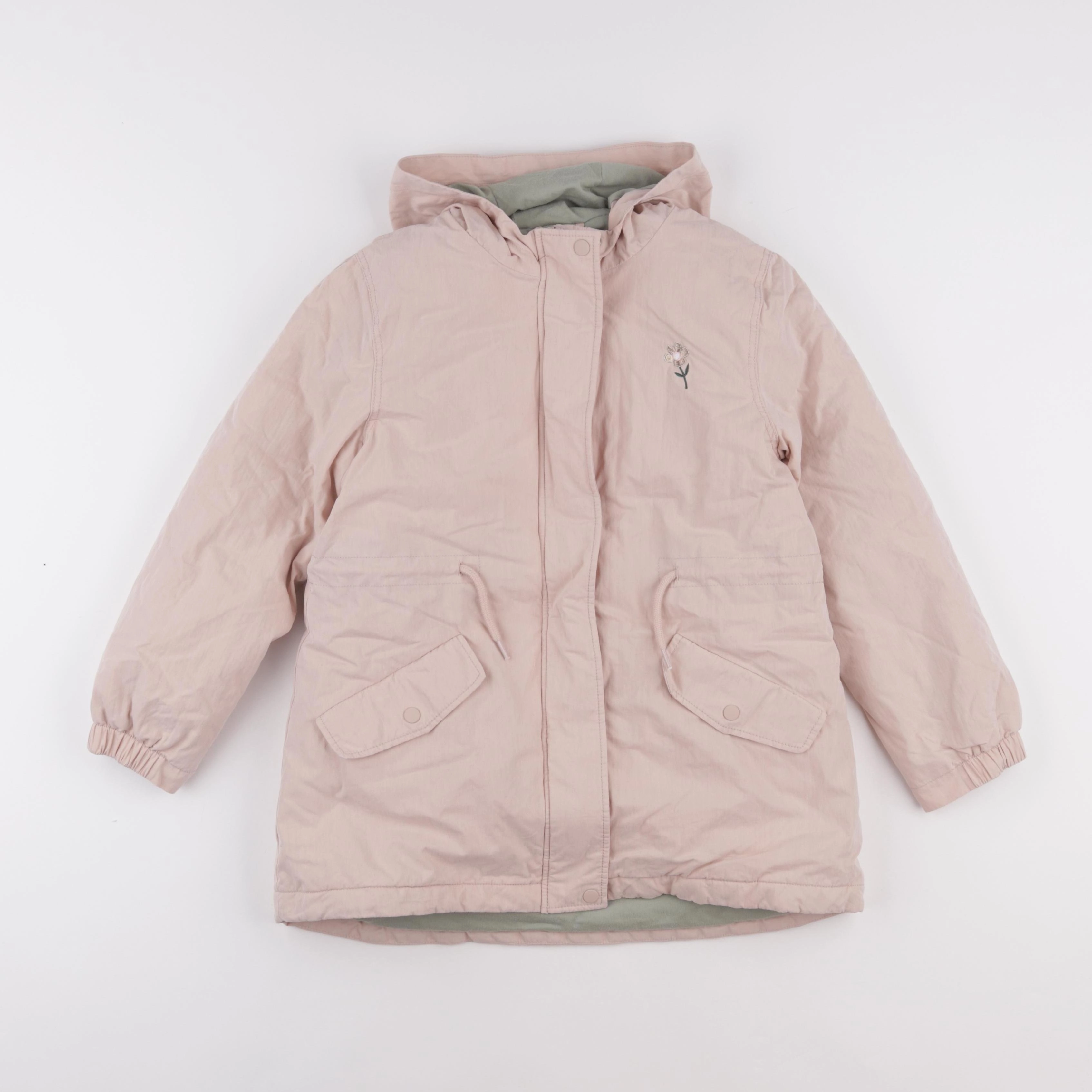 Vertbaudet - manteau doublure amovible rose - 9 ans