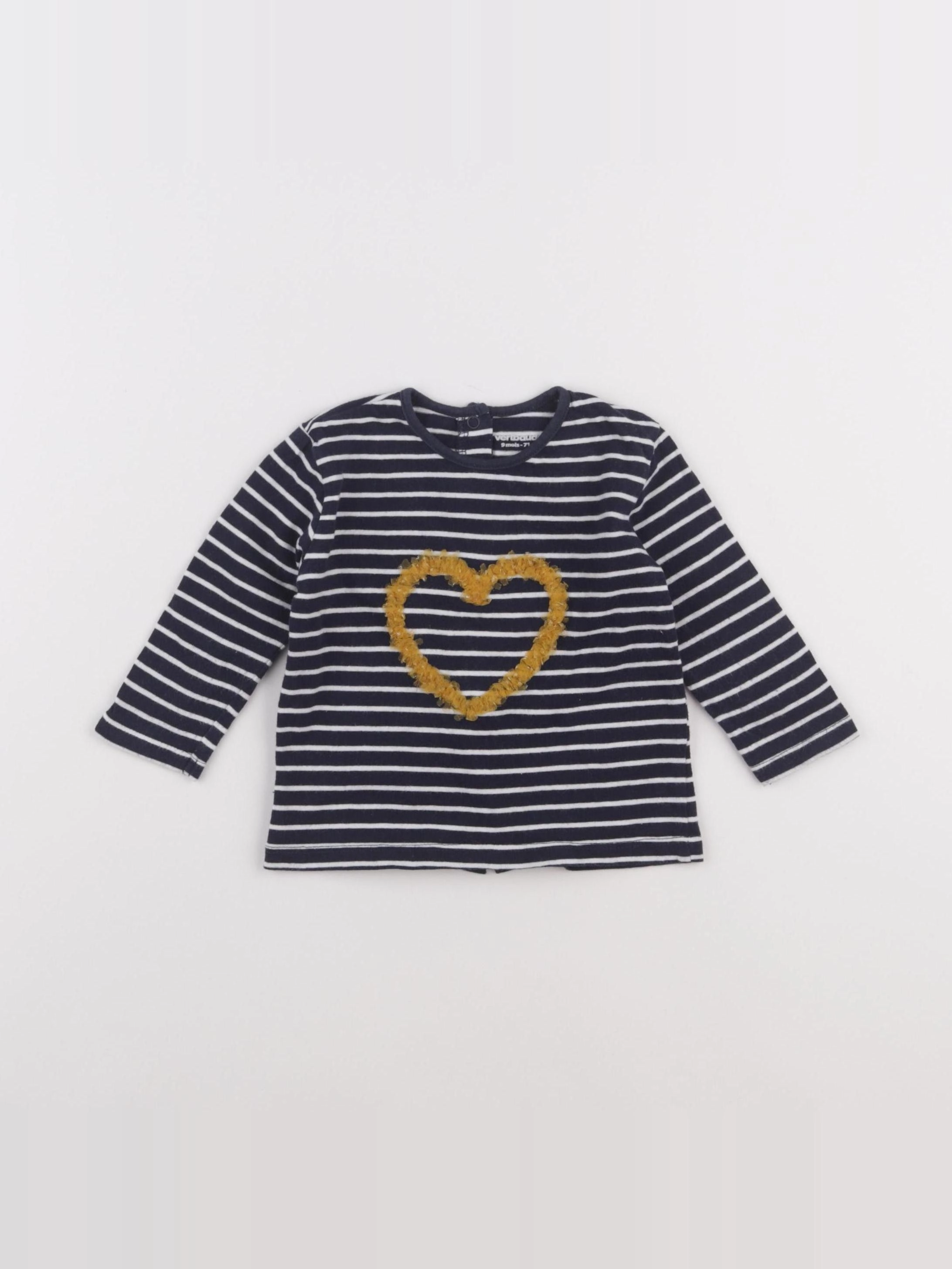 Vertbaudet - blouse bleu, blanc - 9 mois