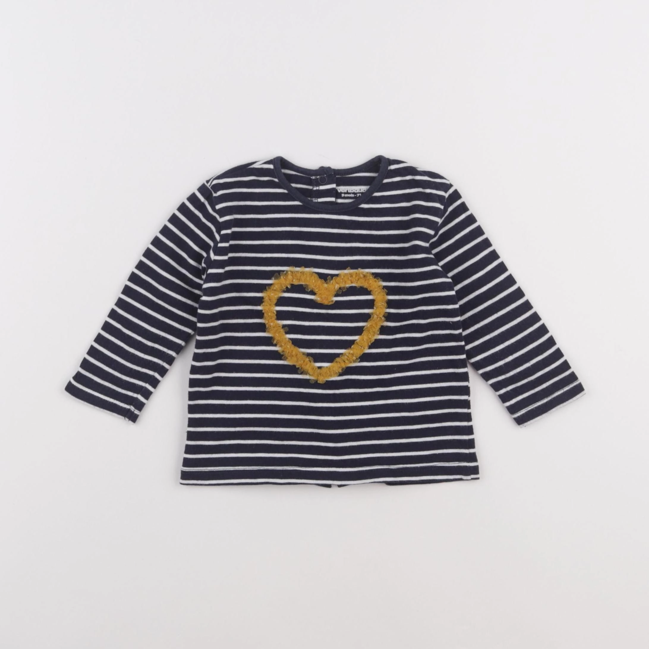 Vertbaudet - blouse bleu, blanc - 9 mois